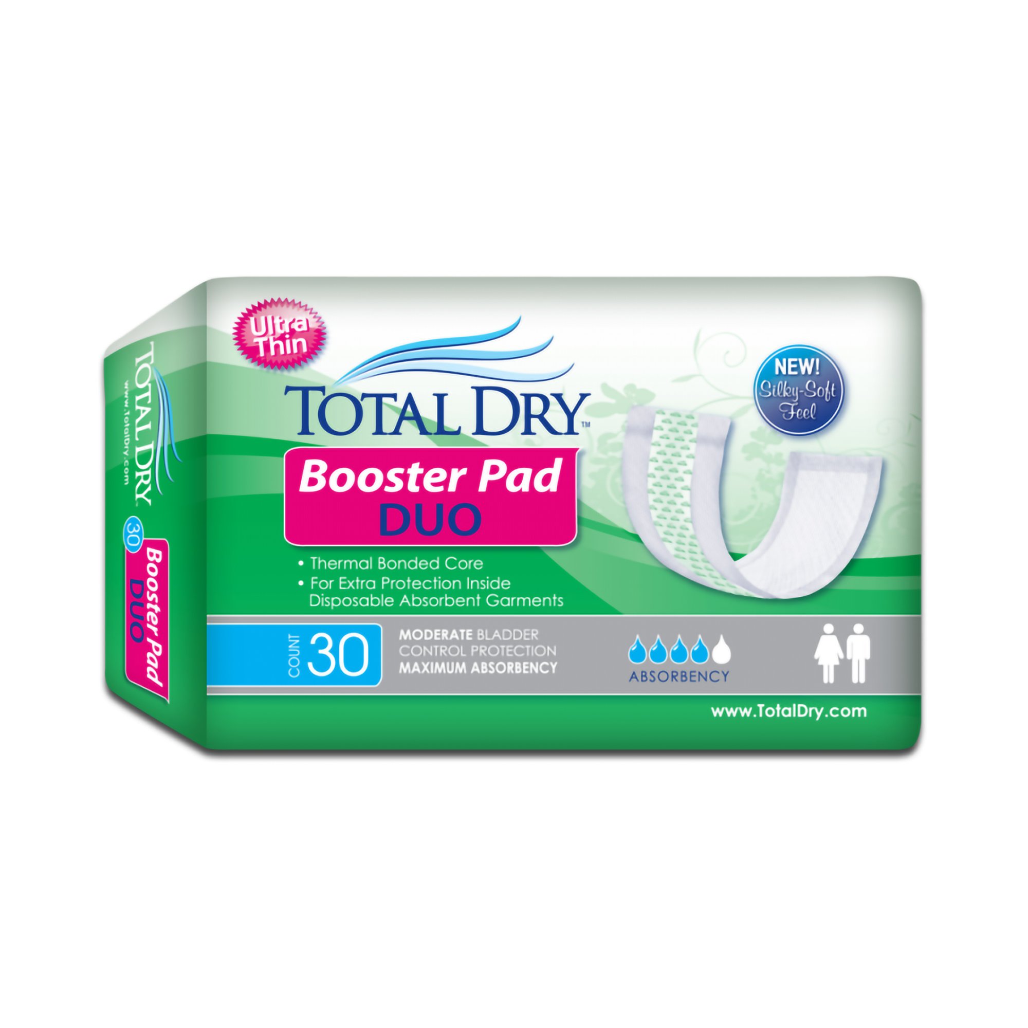 TotalDry™ Duo Maximum Absorbency Incontinence Booster Pad, 12-Inch Length