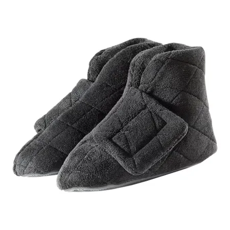 Silverts® Women's Extra Wide Swollen Feet Slippers, Black, Large