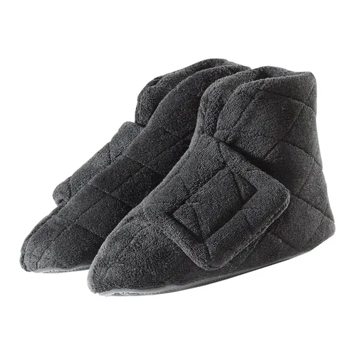 Silverts® Women's Extra Wide Swollen Feet Slippers, Black, Large