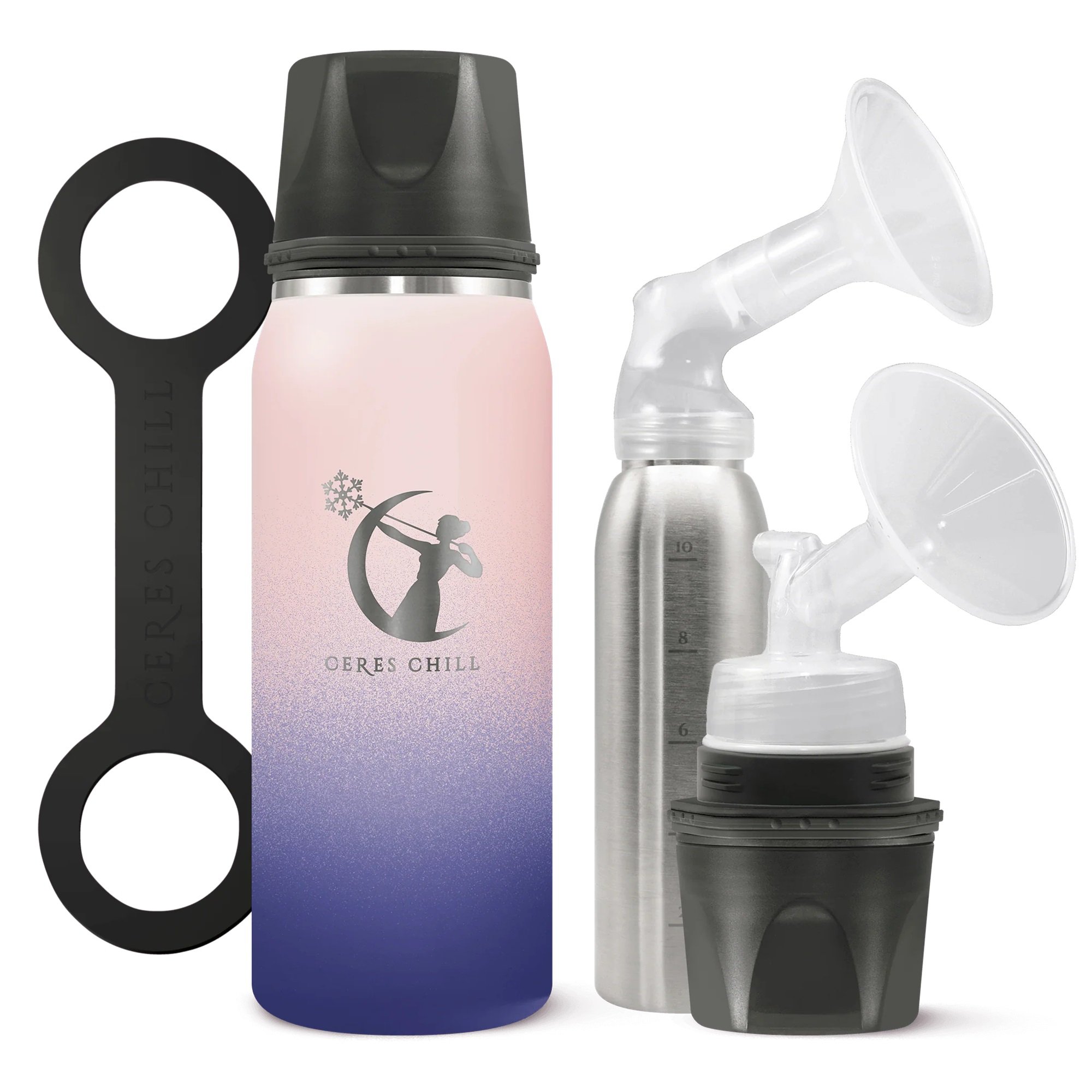 Ceres Chill OG Stainless Steel Breast Milk Chiller Container, Blue & Pink Ombre