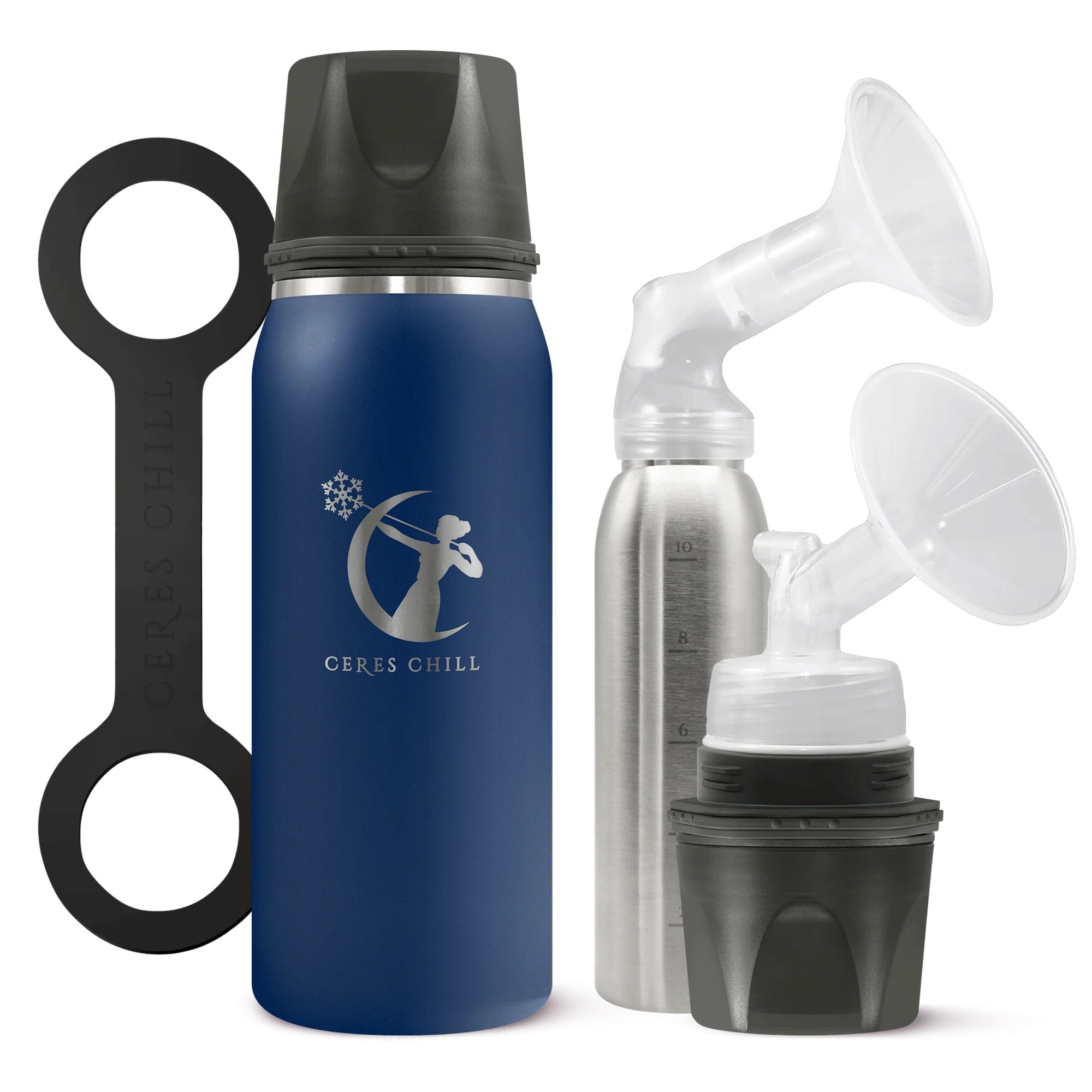 Ceres Chill OG Stainless Steel Breast Milk Chiller Container, Dark Blue