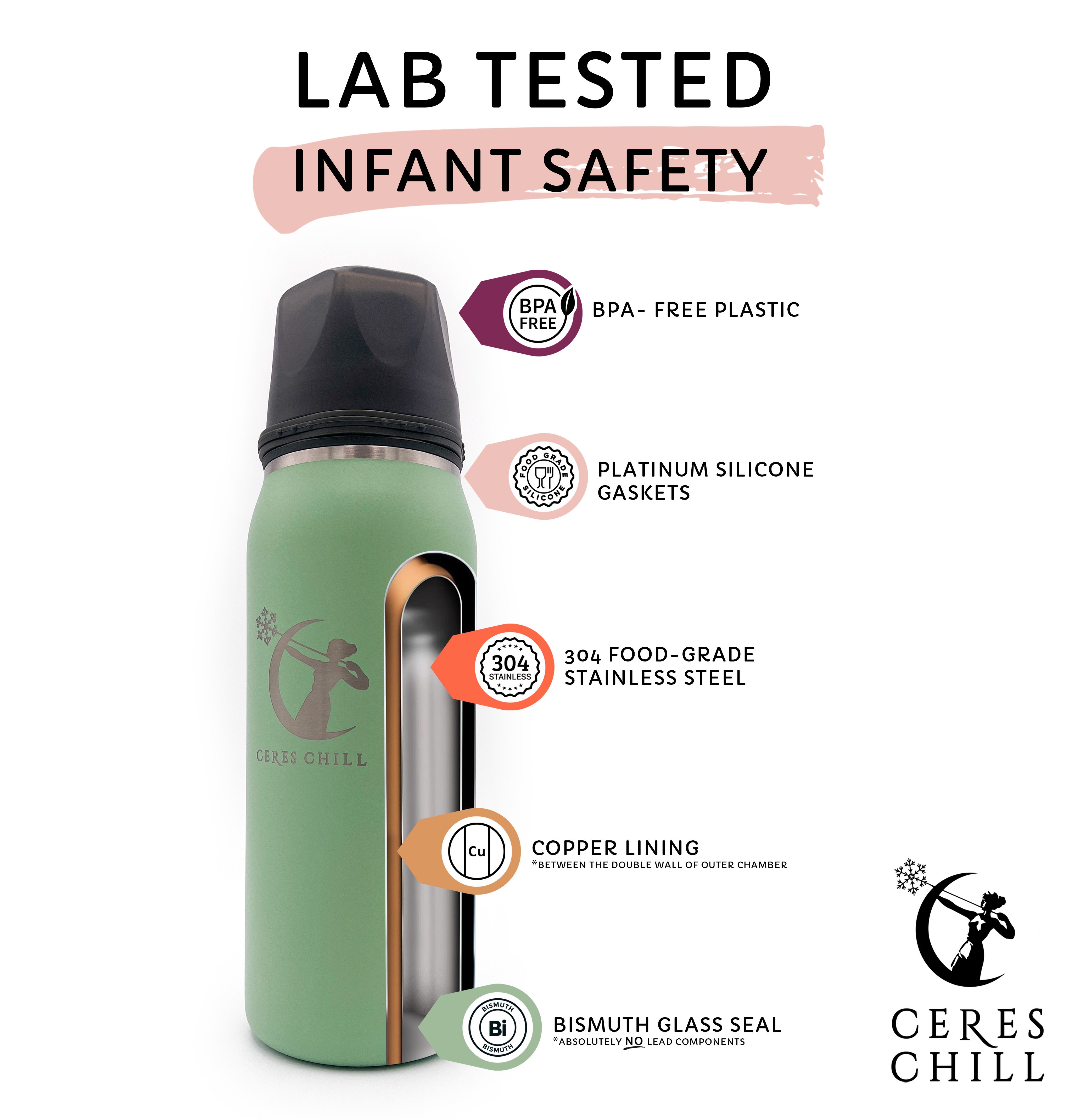 Ceres Chill OG Stainless Steel Breast Milk Chiller Container, Lavender - Image 3