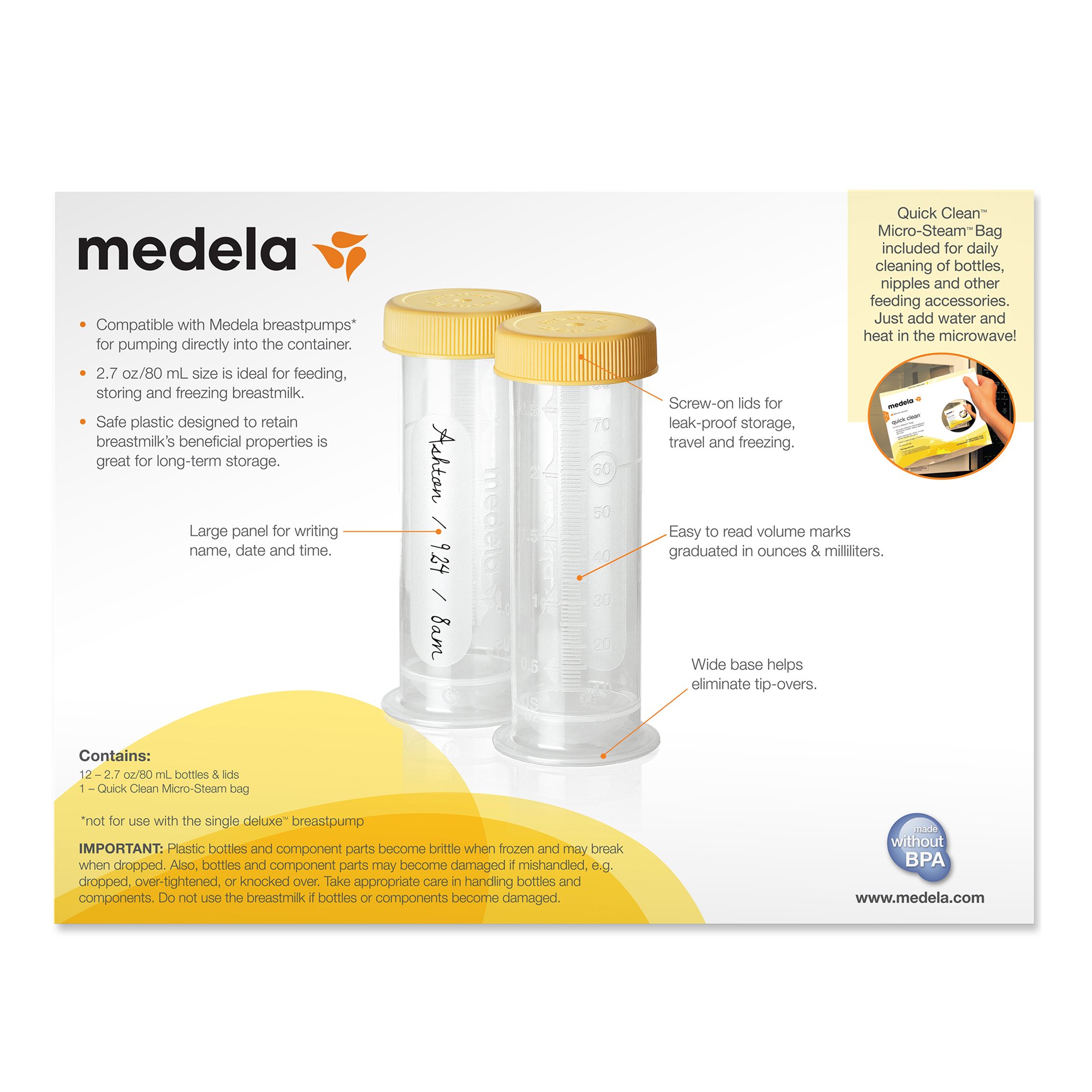 Medela Breast Milk Storage Bottle, 2.7-ounce capacity - Image 4