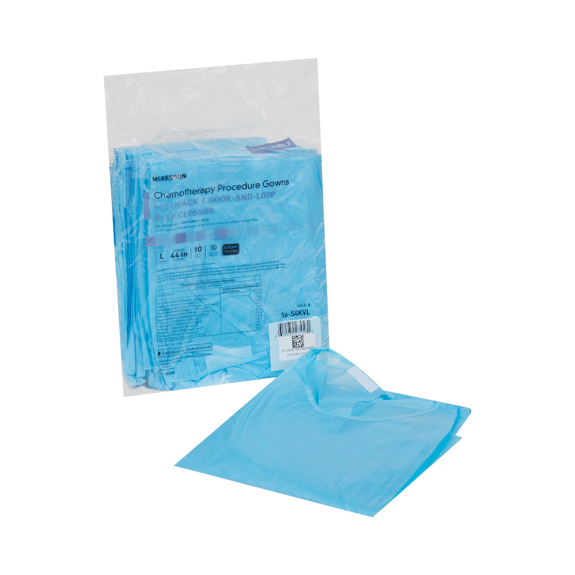 McKesson Full Back Chemotherapy Procedure Gown, Large - Image 3
