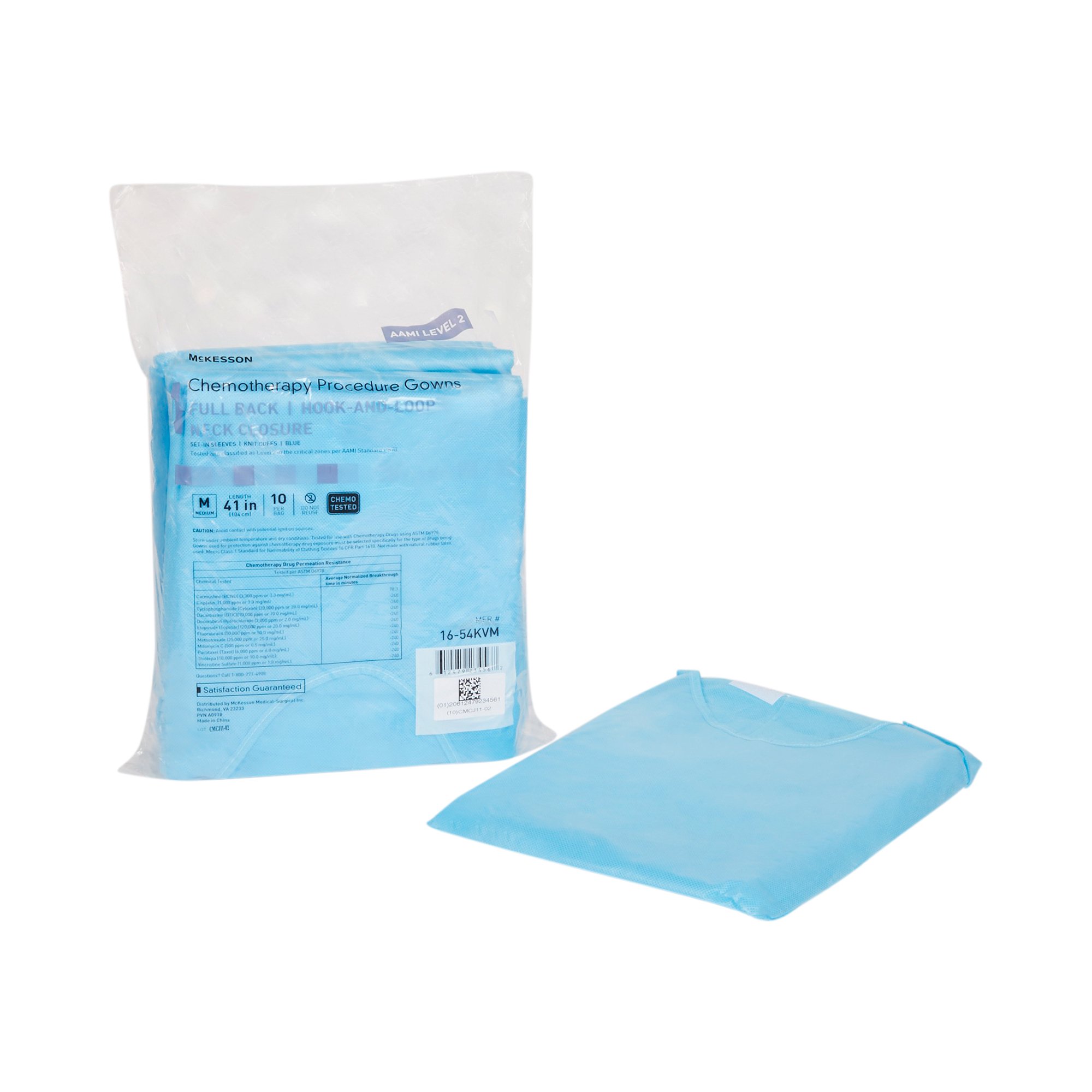 McKesson Full Back Chemotherapy Procedure Gown, Medium - Image 4