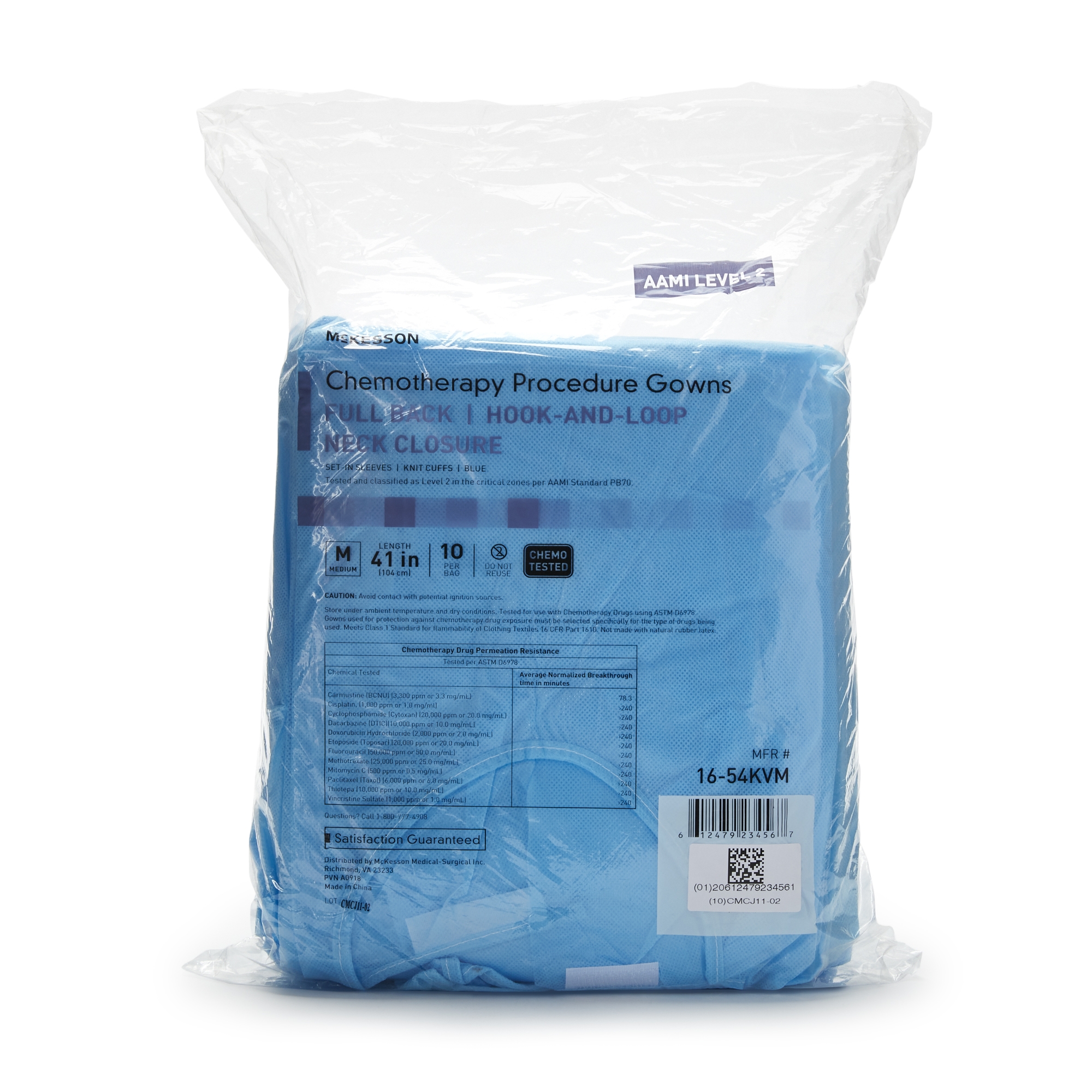 McKesson Full Back Chemotherapy Procedure Gown, Medium - Image 3
