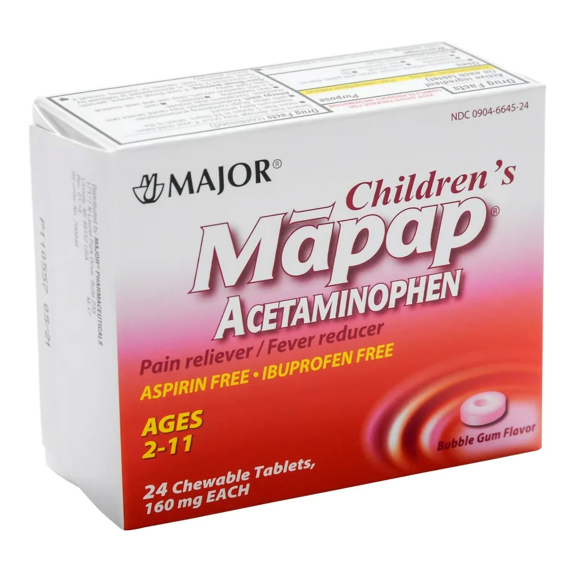 Mapap® Acetaminophen Children's Pain Relief / Fever Reducer, Bubble Gum flavor - Image 2