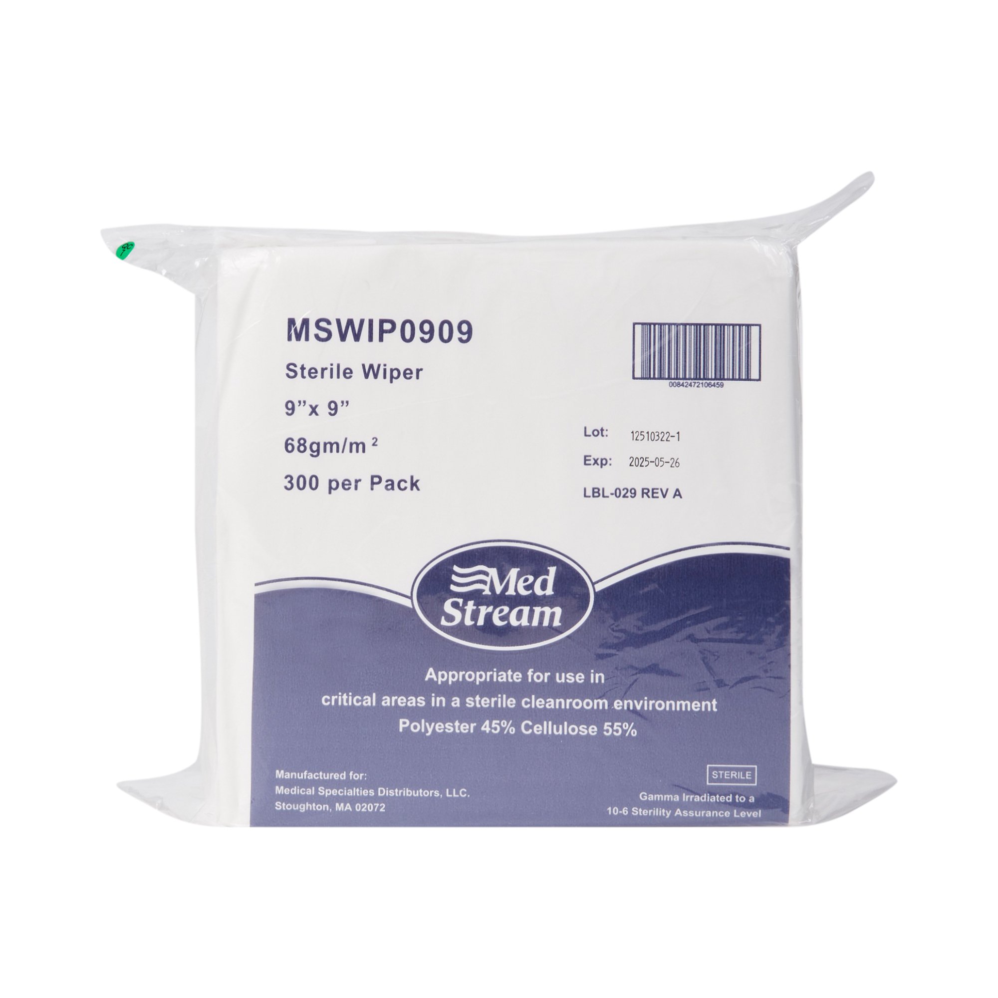 McKesson Cleanroom Wipes, 9 x 9 Inch