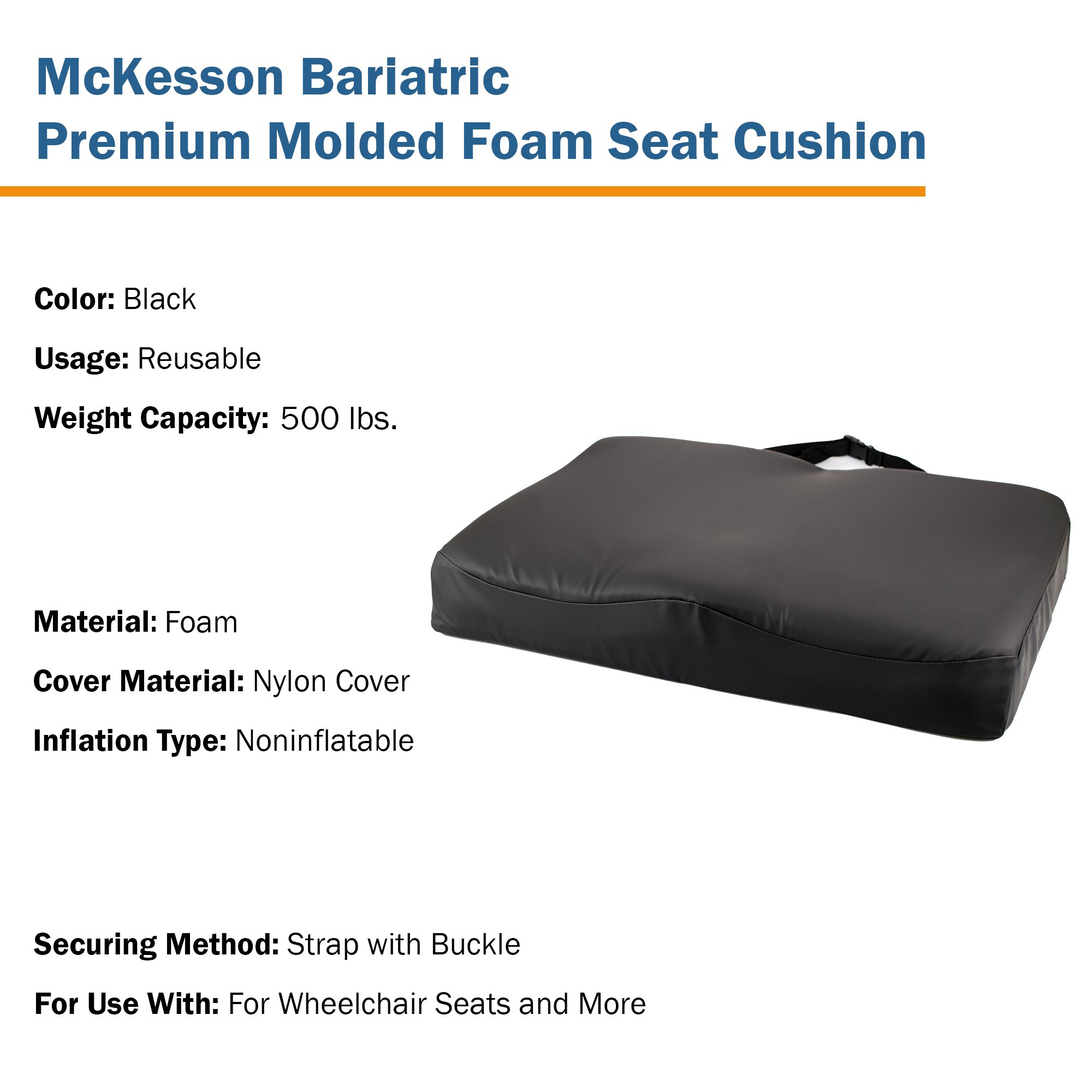 McKesson Premium Molded Foam Seat Cushion, 22 x 18 x 3 Inch - Image 5