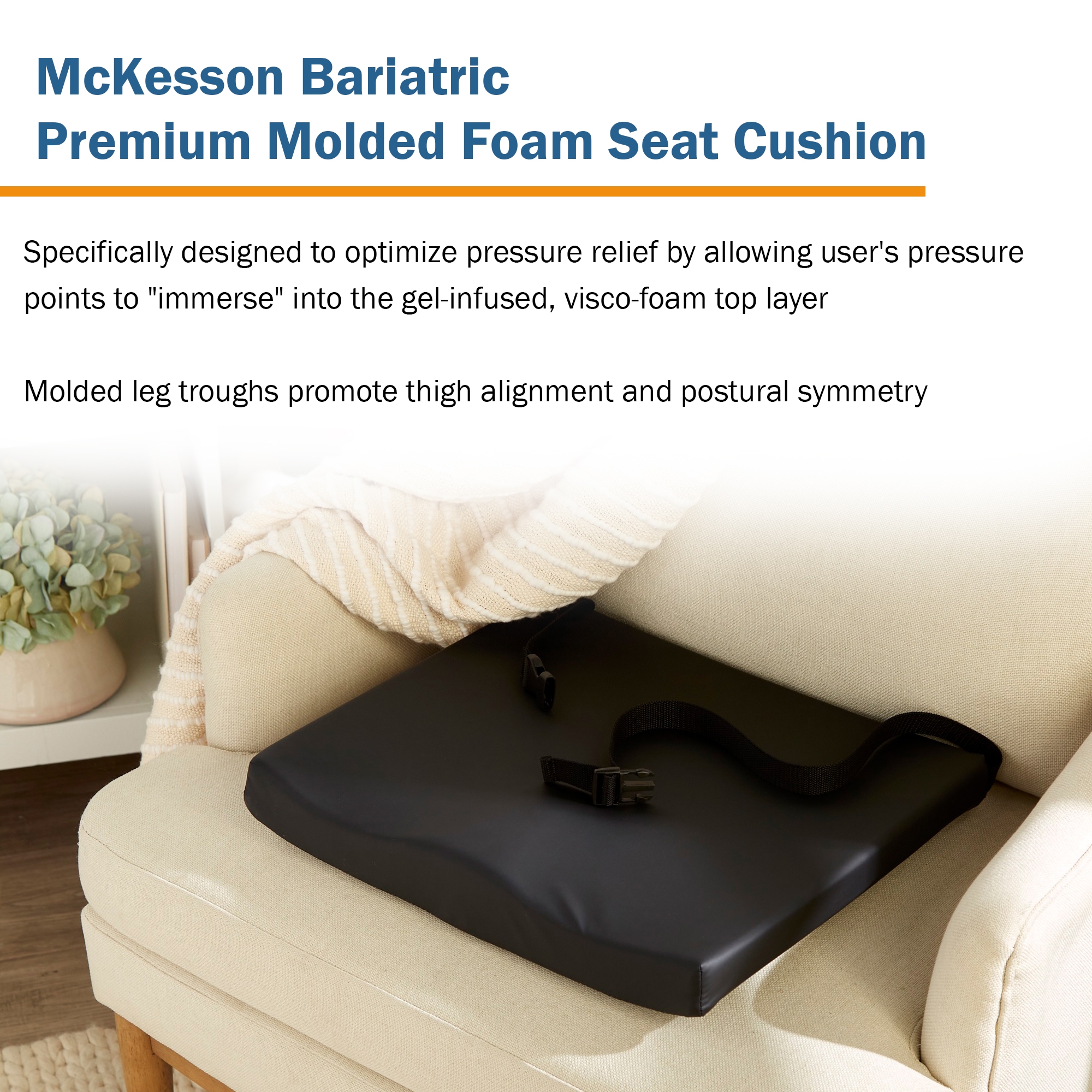 McKesson Premium Molded Foam Seat Cushion, 22 x 18 x 3 Inch - Image 8