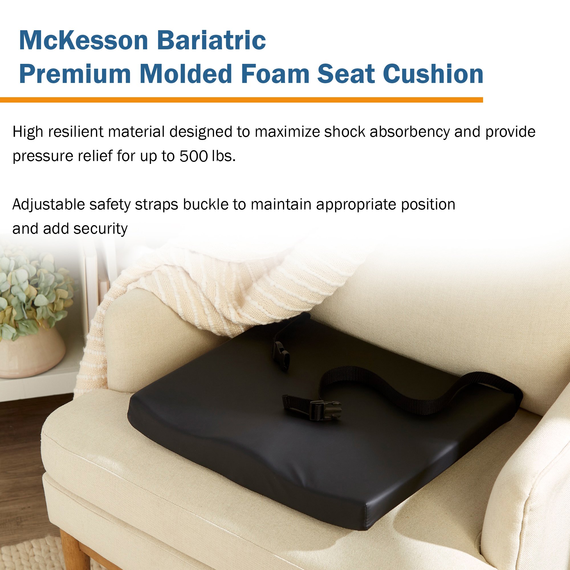 McKesson Premium Molded Foam Seat Cushion, 22 x 18 x 3 Inch - Image 9