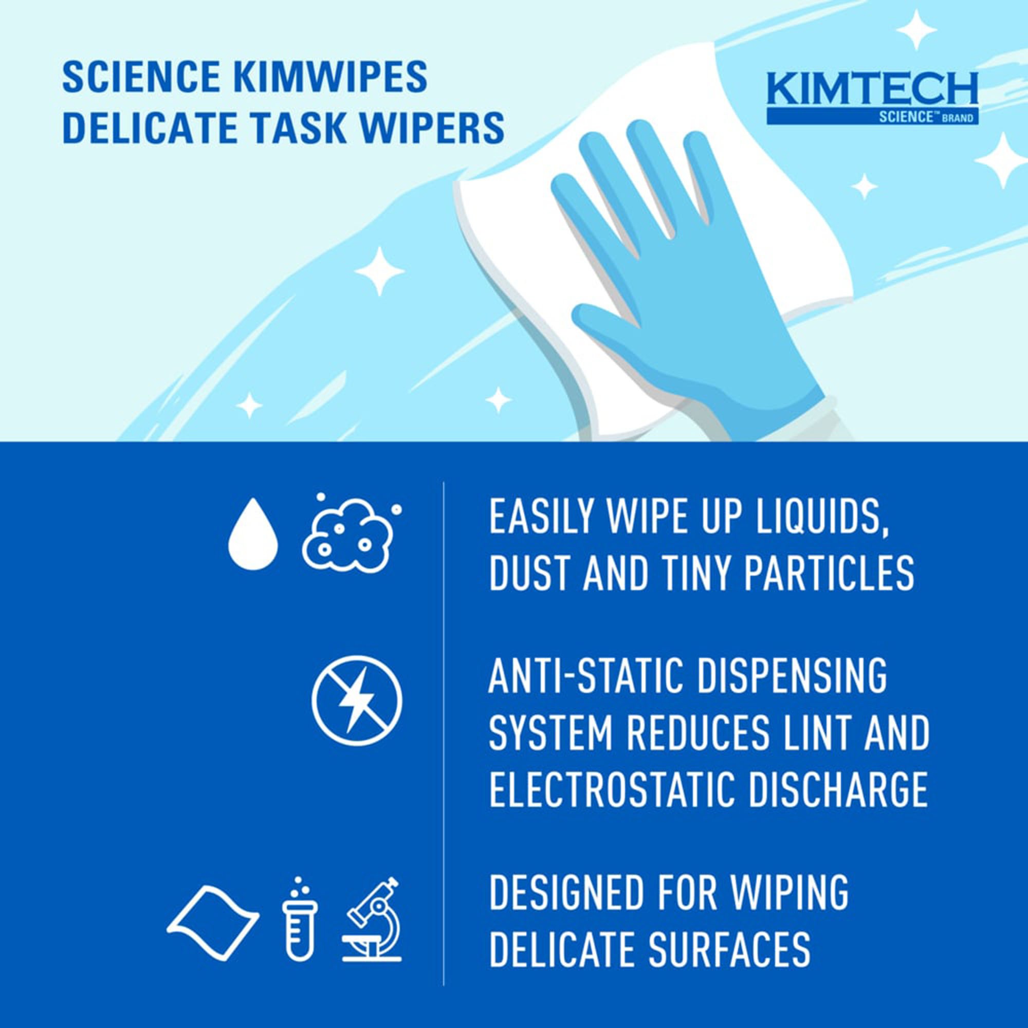 Kimtech Science™ Kimwipes™ Delicate Task Wipes, 1 Ply, 8.2 x 4.39 in - Image 9