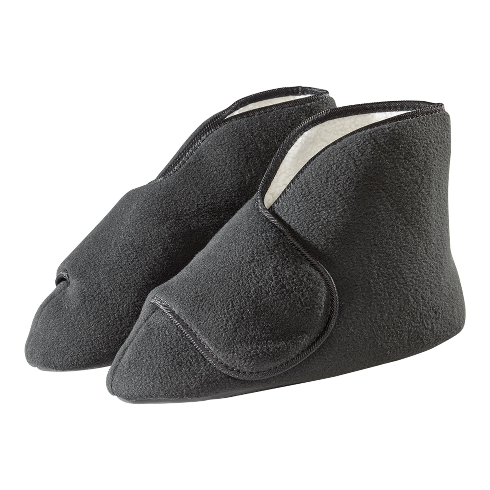 Silverts® Deep and Wide Diabetic Bootie Slippers, Black, X-Small - Image 2