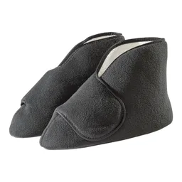 Silverts® Deep and Wide Diabetic Bootie Slippers, Black, X-Small