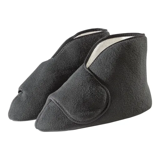 Silverts® Deep and Wide Diabetic Bootie Slippers, Black, X-Small