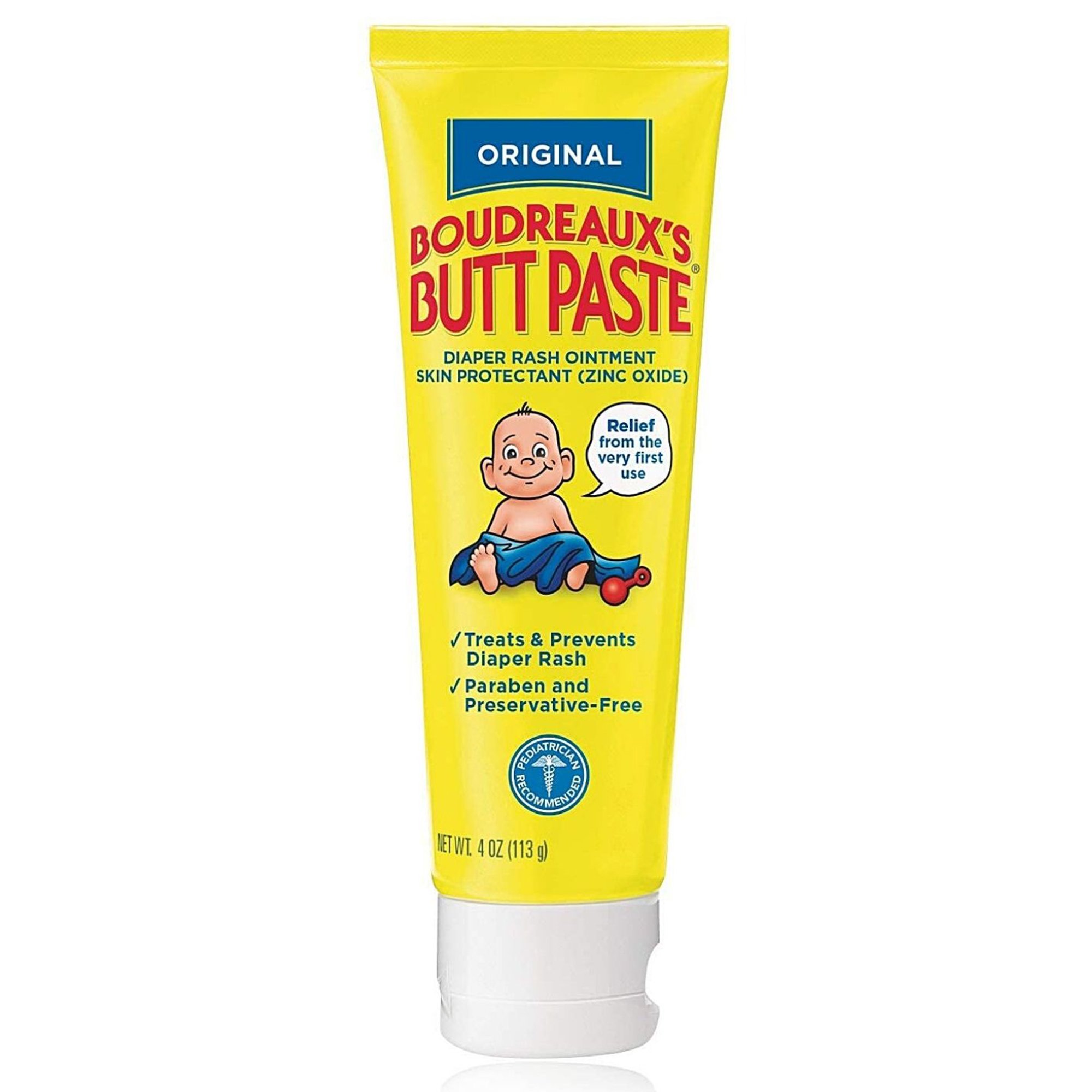 Boudreaux's Original Butt Paste Diaper Rash Treatment, 16% Zinc Oxide, 4 oz Tube - Image 2