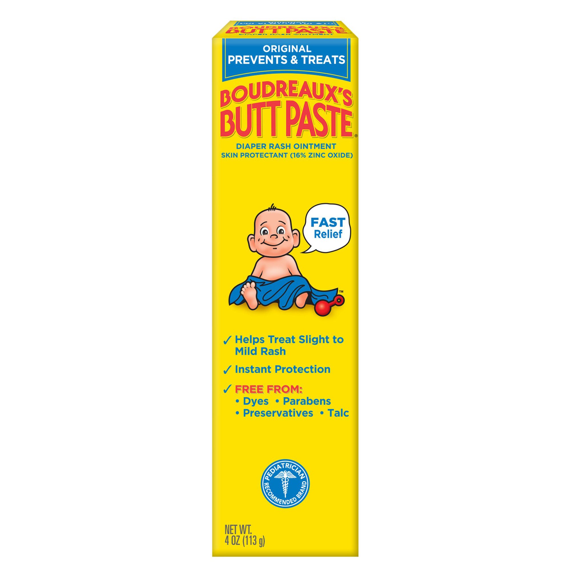 Boudreaux's Original Butt Paste Diaper Rash Treatment, 16% Zinc Oxide, 4 oz Tube - Image 3