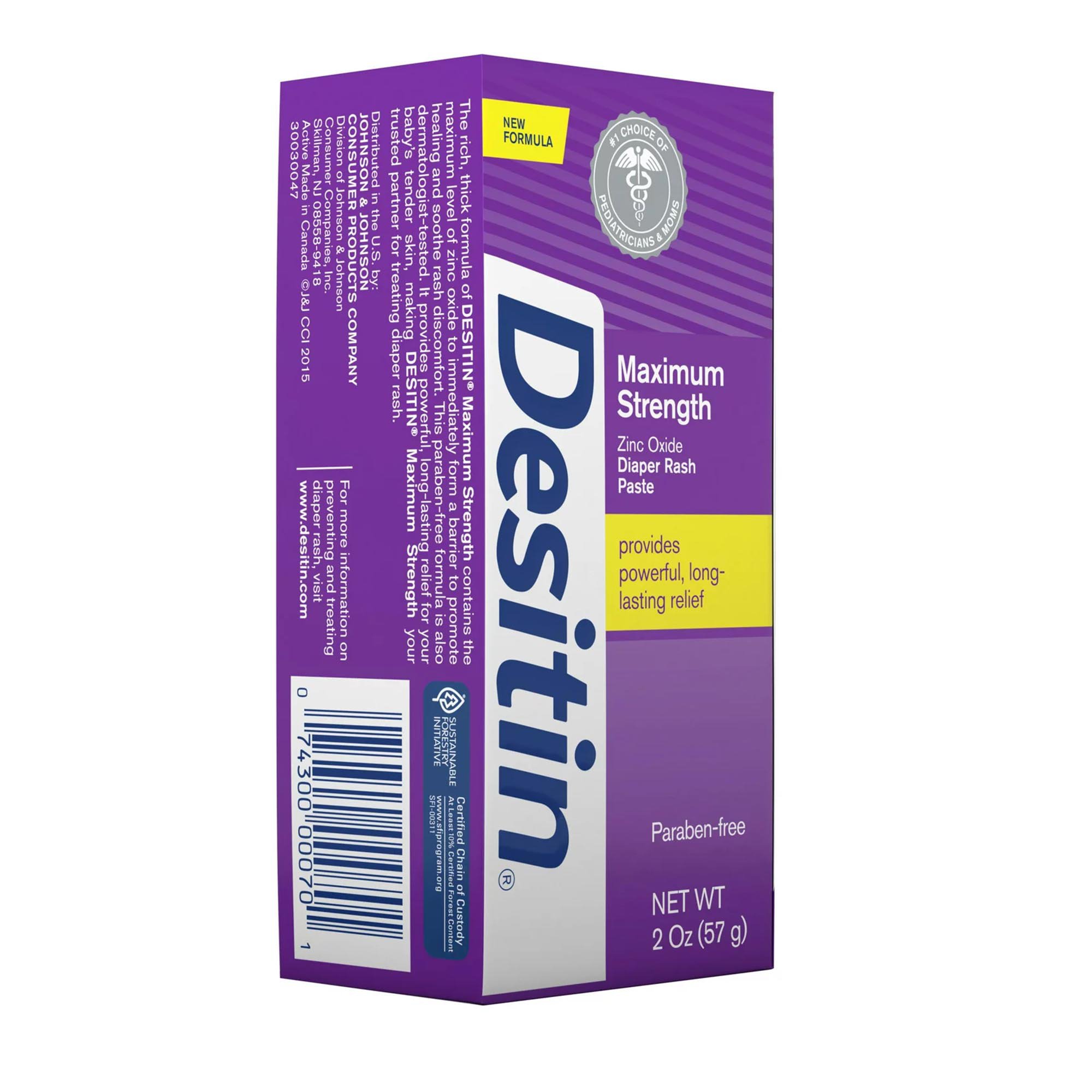 Desitin® 40% Zinc Oxide Diaper Rash Ointment Maximum Strength Paste, 2 oz. Tube