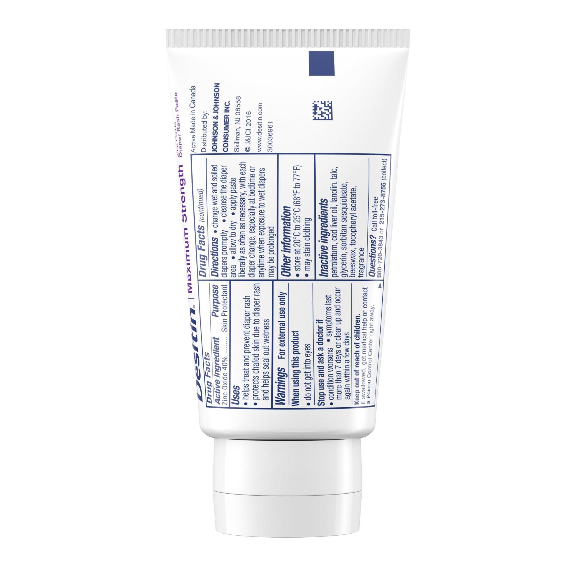 Desitin® 40% Zinc Oxide Diaper Rash Ointment Maximum Strength Paste, 2 oz. Tube - Image 4