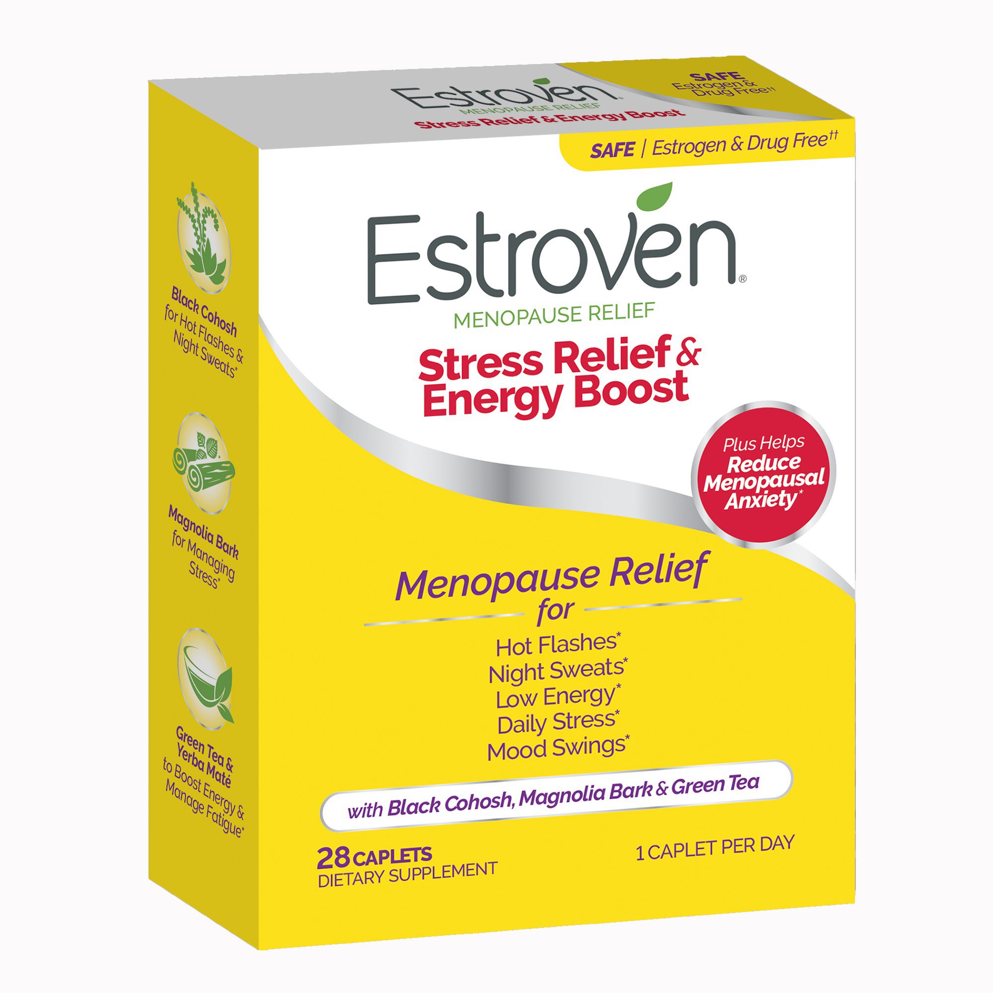 Estroven® Once Daily Menopause Relief Stress Relief & Energy Boost Caplets - Image 2