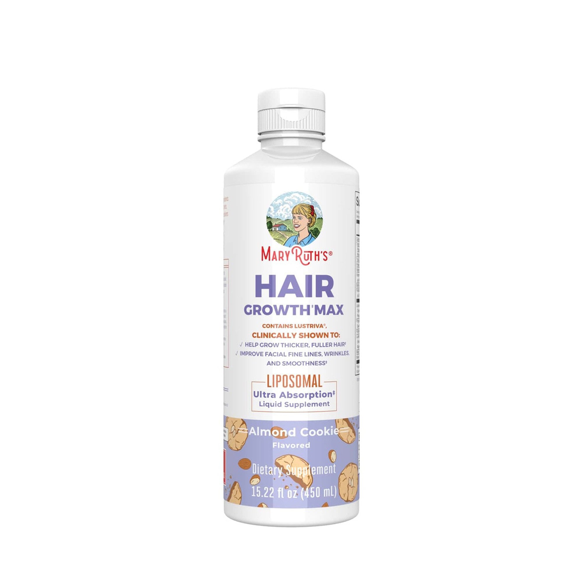 Mary Ruth's® Hair Growth Max Liposomal, Almond Cookie Flavor, 15.22-ounce Bottle - Image 2