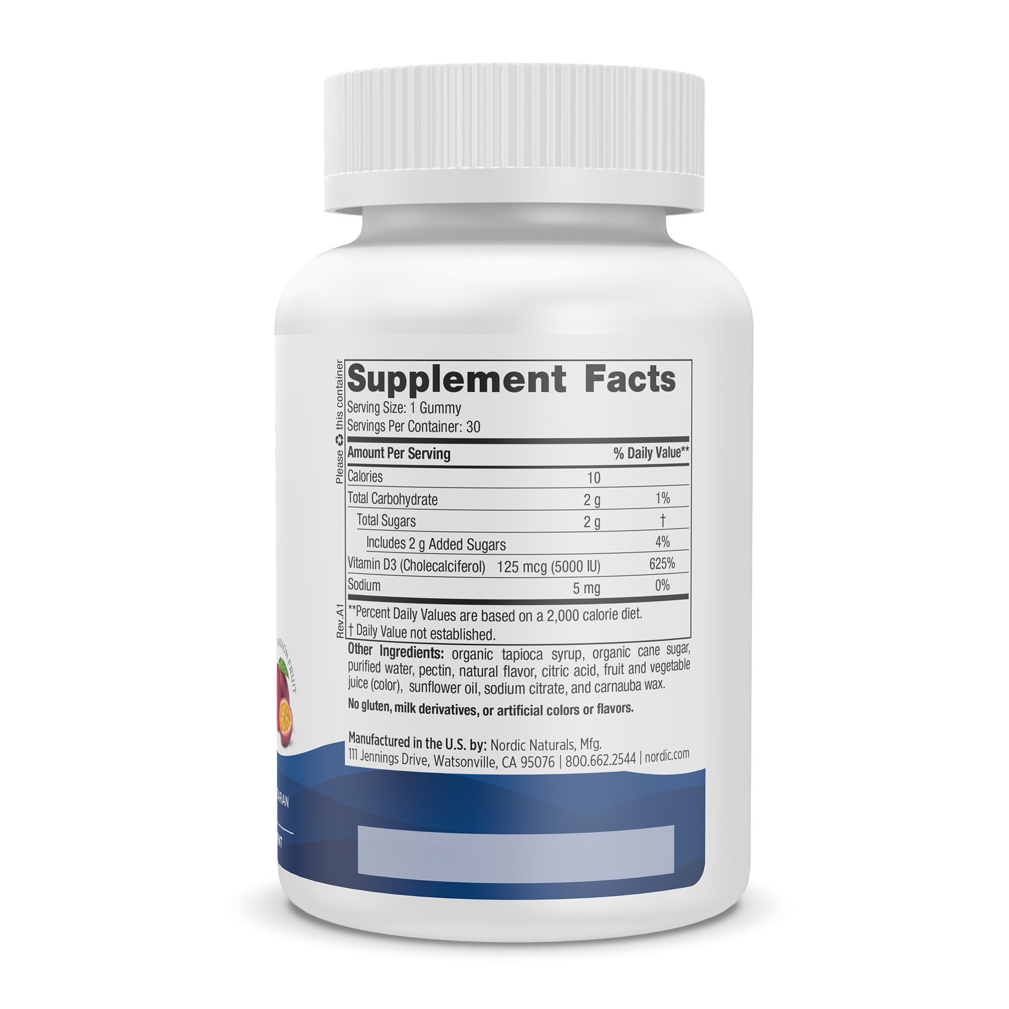 Nordic Naturals® Vitamin D-3 5000 Dietary Supplement, Passion Fruit Flavor - Image 2
