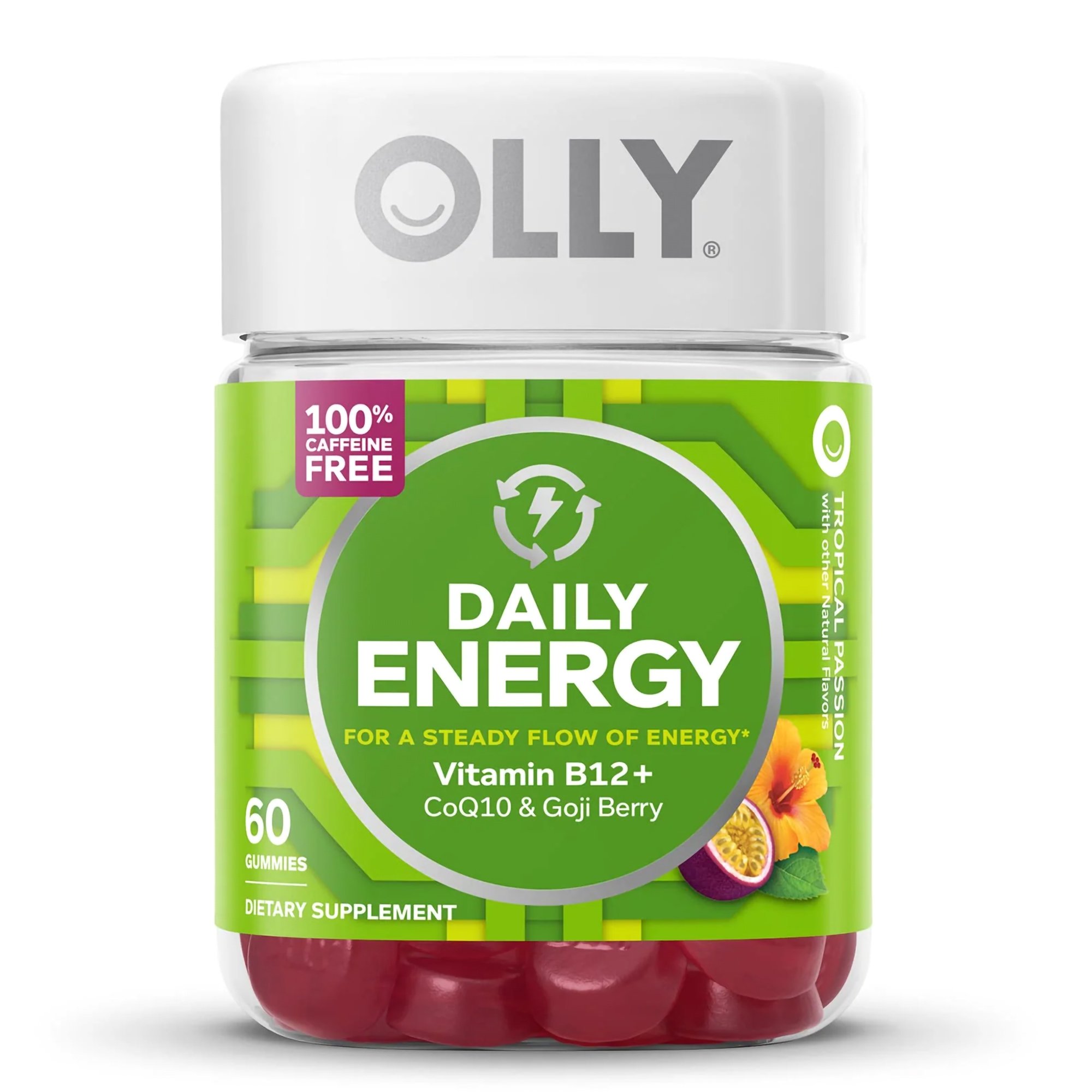 Olly® Daily Energy Gummies w/ Vitamin B-12, CoQ10 & Goji Berry Tropical Passion - Image 2