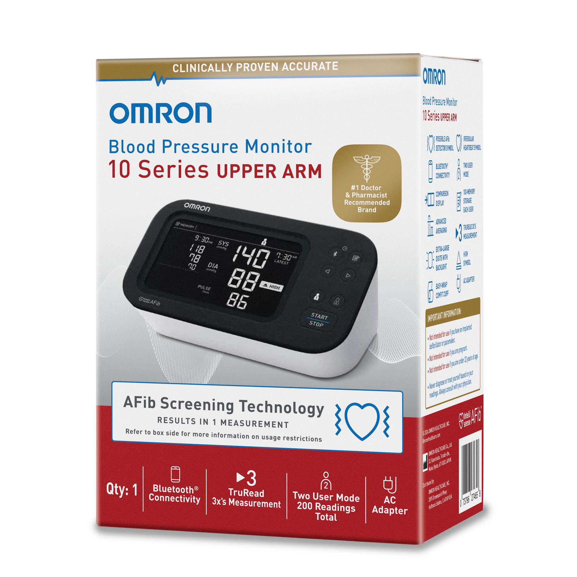 Omron 10 Series® Digital Blood Pressure Monitor with Bluetooth Connectivity - Image 3