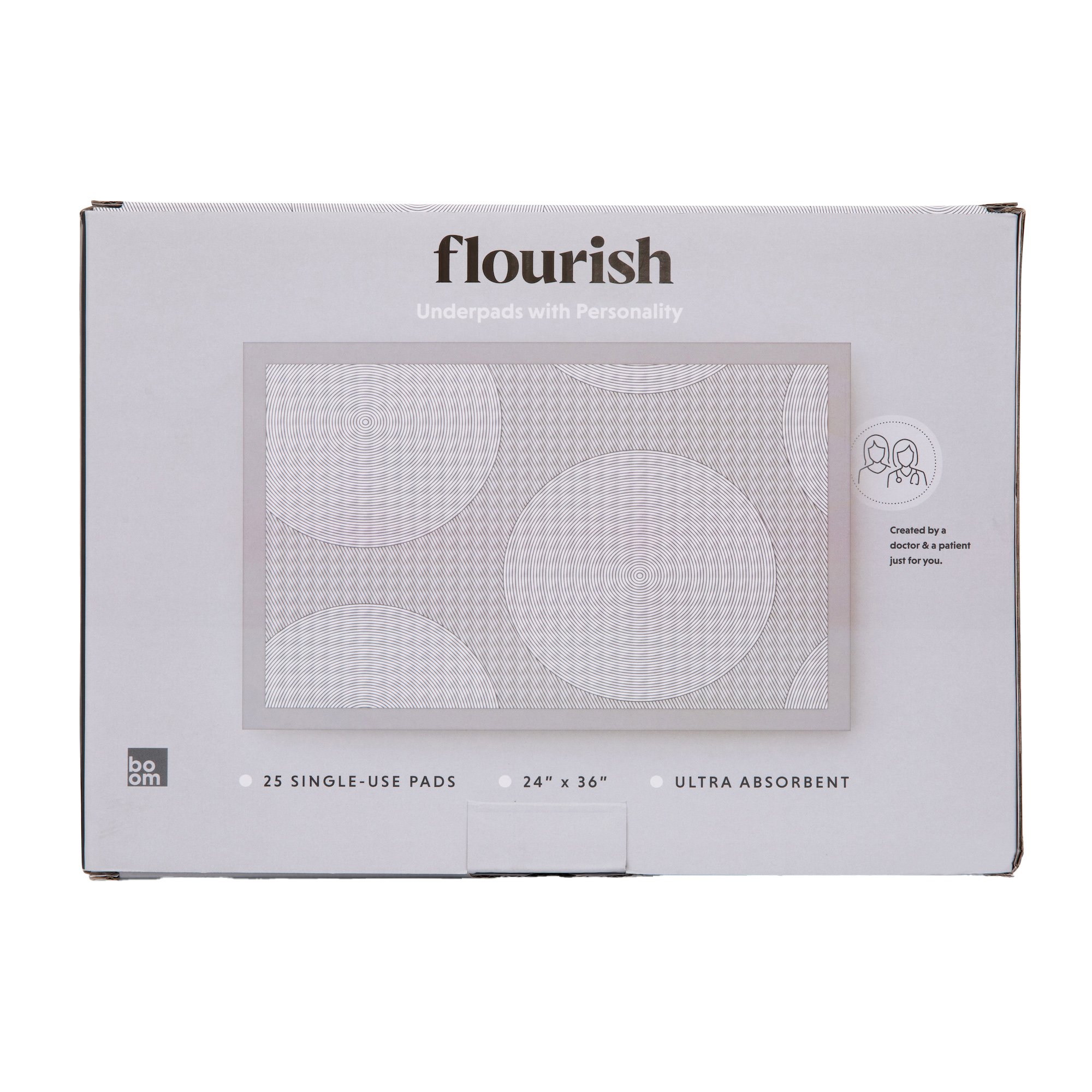 Boom Home Medical Flourish Ultra Absorbent Underpads, Dove Gray - Image 2