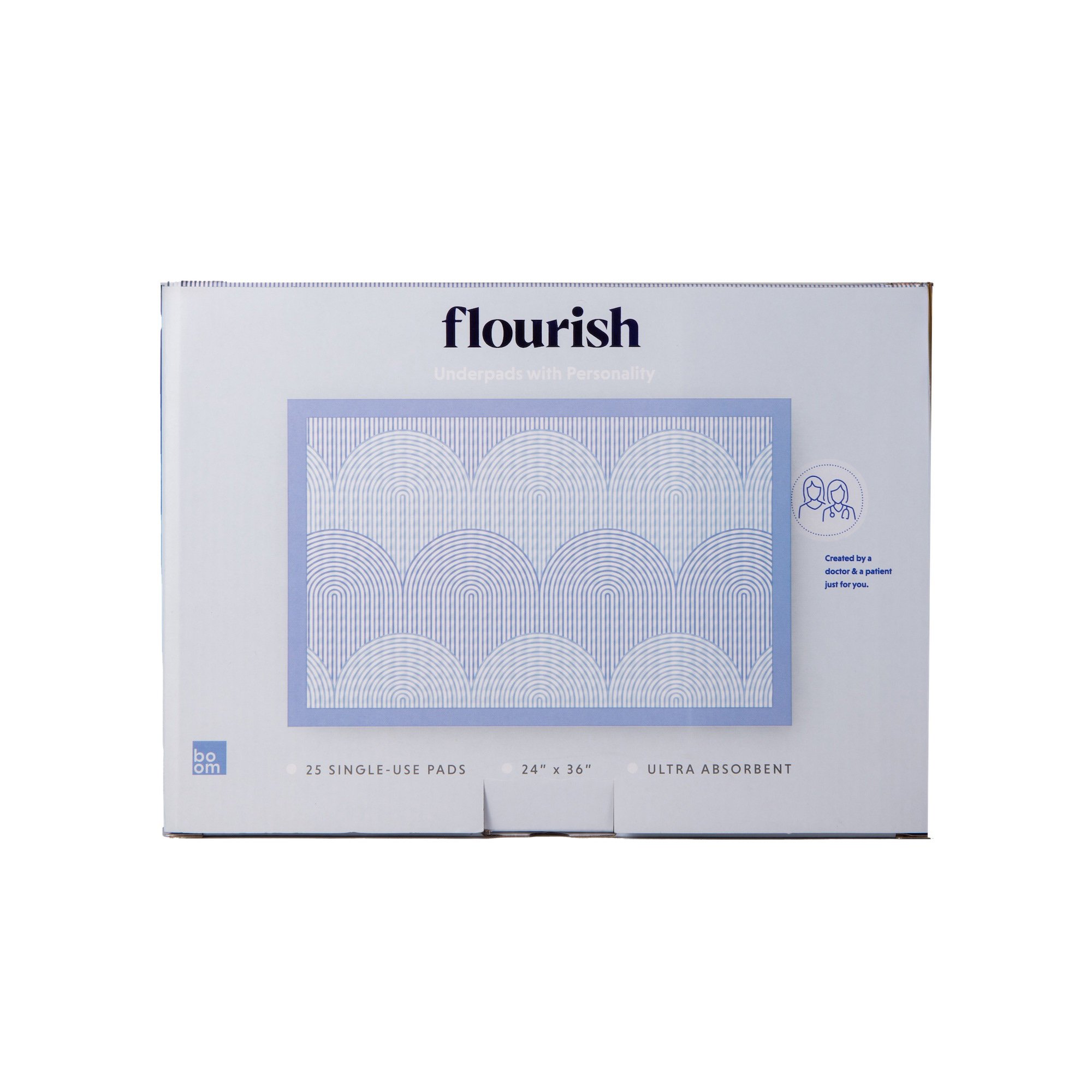 Boom Home Medical Flourish Ultra Absorbent Underpads, Periwinkle - Image 2