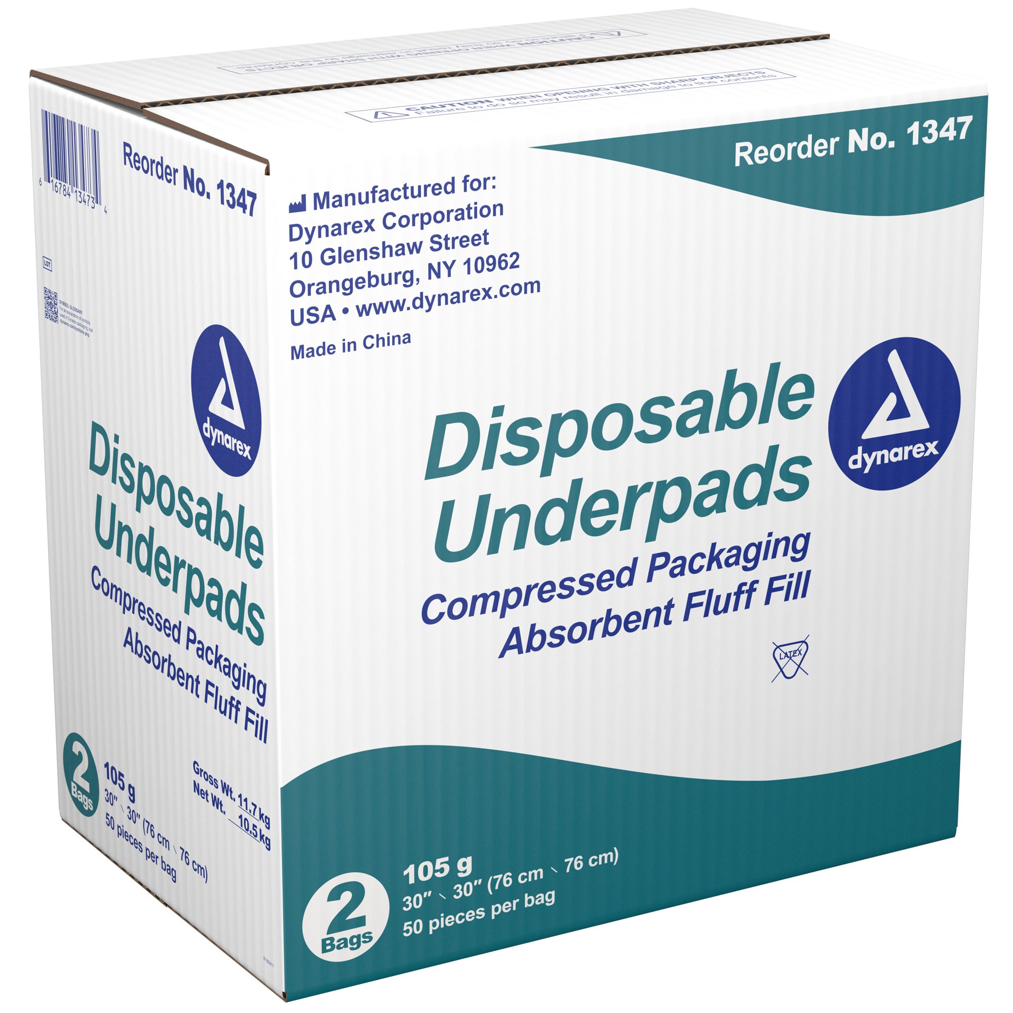 Dynarex® Absorbent Fluff Fill Underpad, 30 x 30 Inch - Image 2