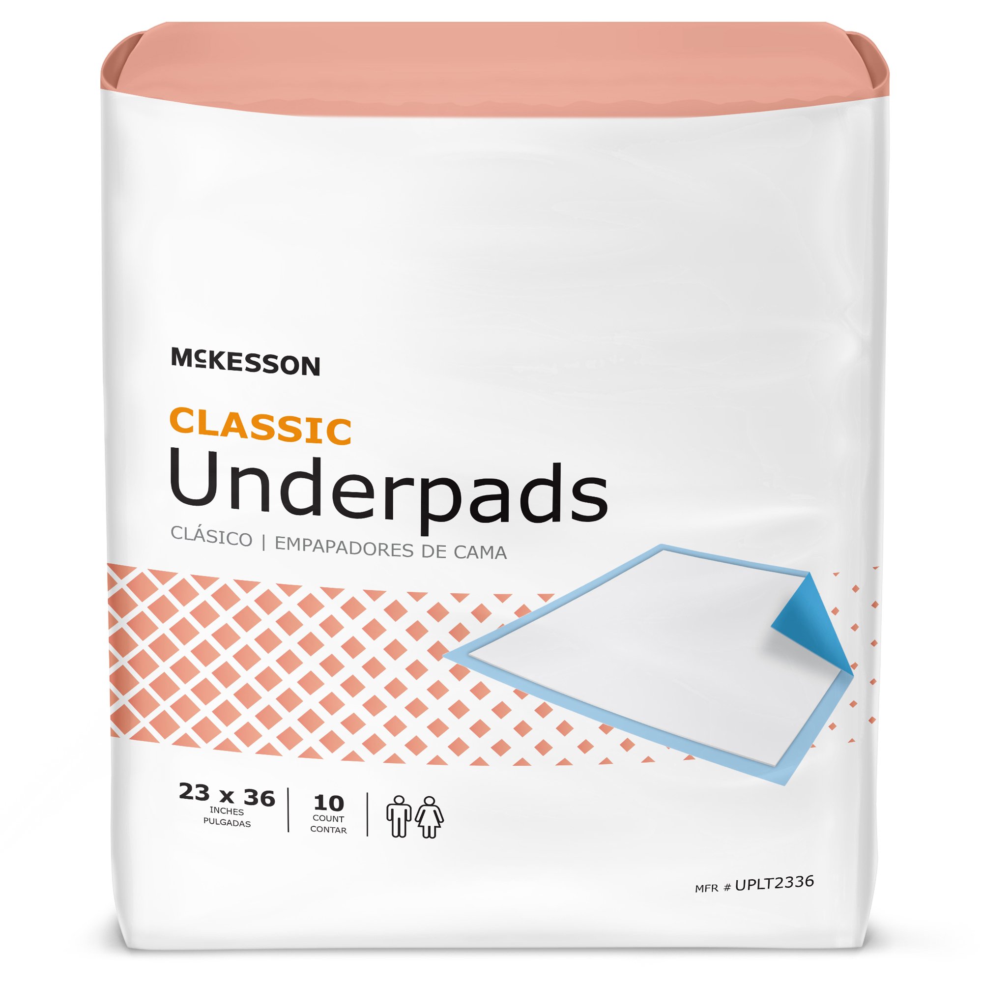 McKesson Classic Plus Light Absorbency Underpads, 23 x 36 Inch