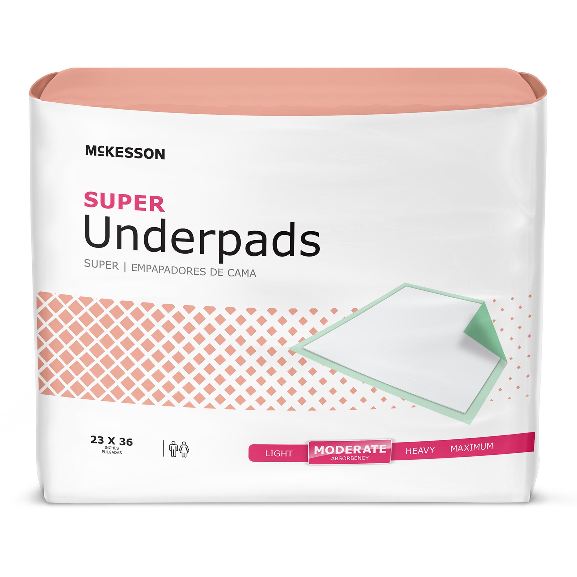 McKesson Super Moderate Absorbency Underpad, 23 x 36 Inch - 120 ct.