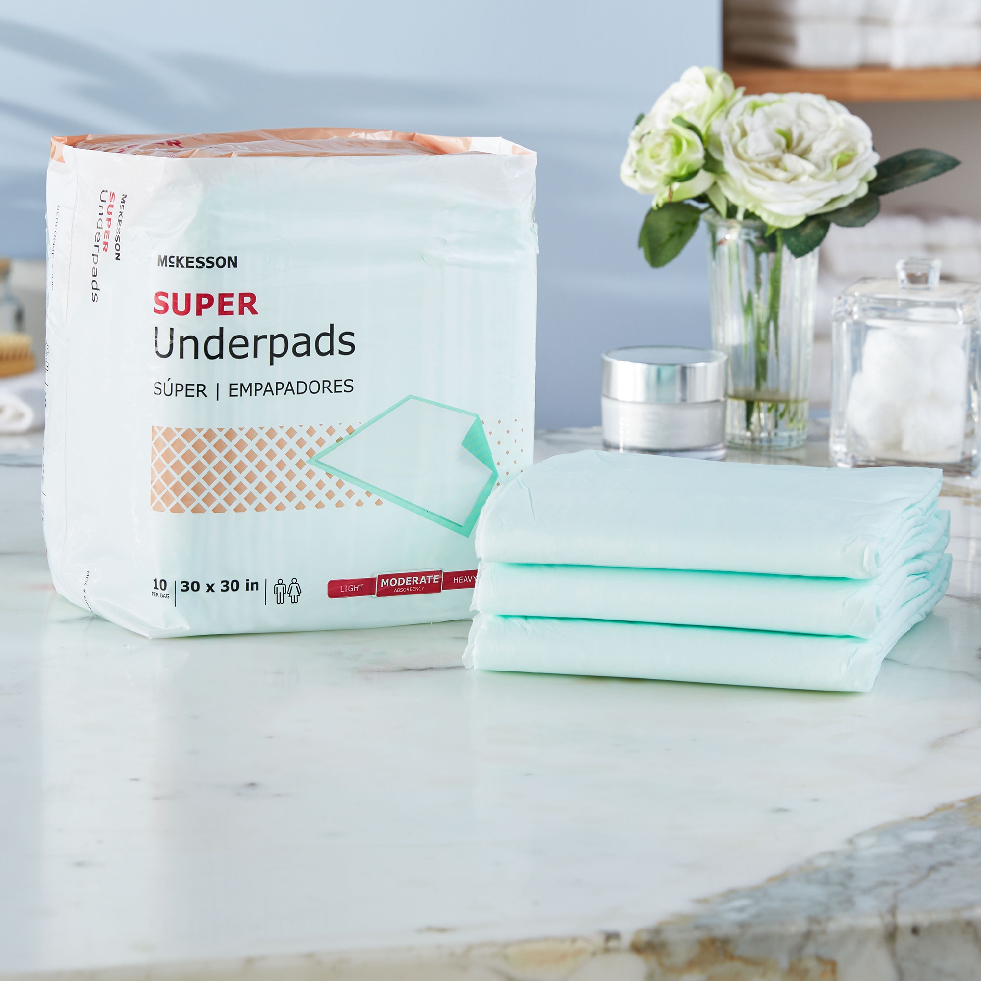 McKesson Super Moderate Absorbency Underpad, 30 x 30 Inch - Image 4