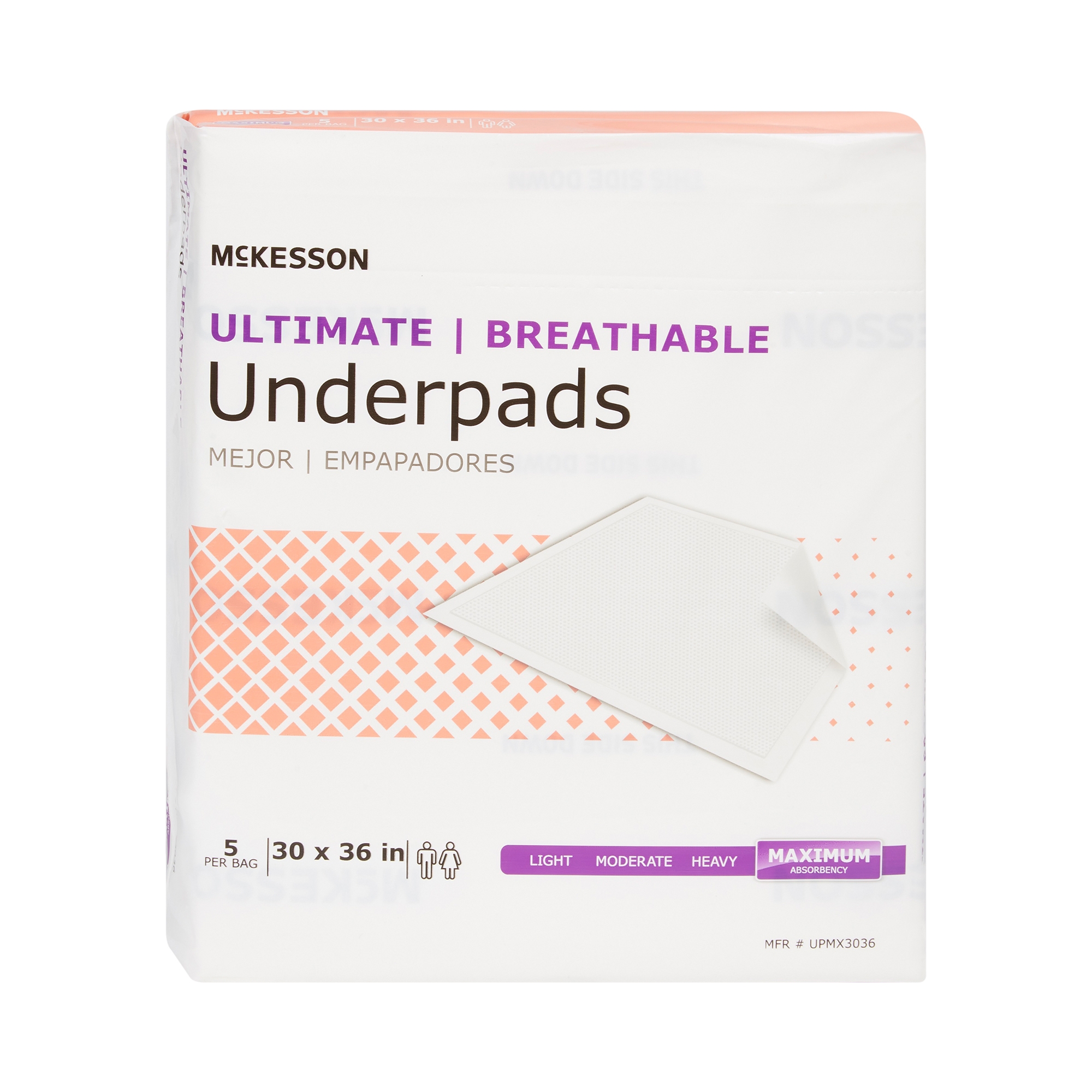 McKesson Ultimate Breathable Underpads, Heavy Absorbency, 30 x 36 Inch, White - Image 4
