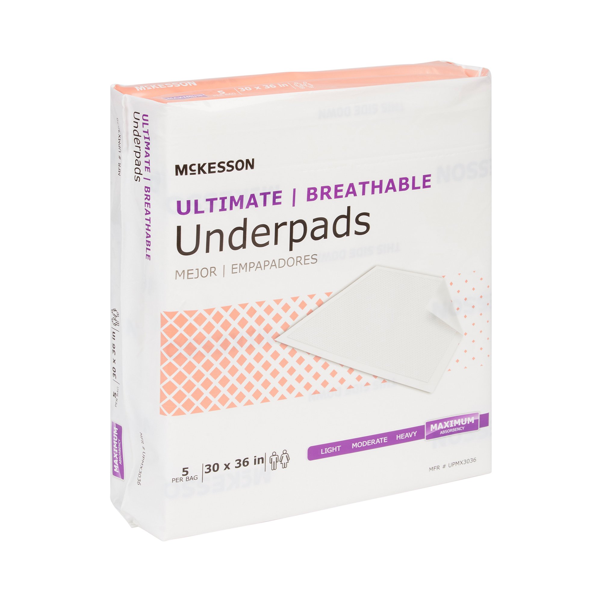 McKesson Ultimate Breathable Underpads, Heavy Absorbency, 30 x 36 Inch, White - Image 5