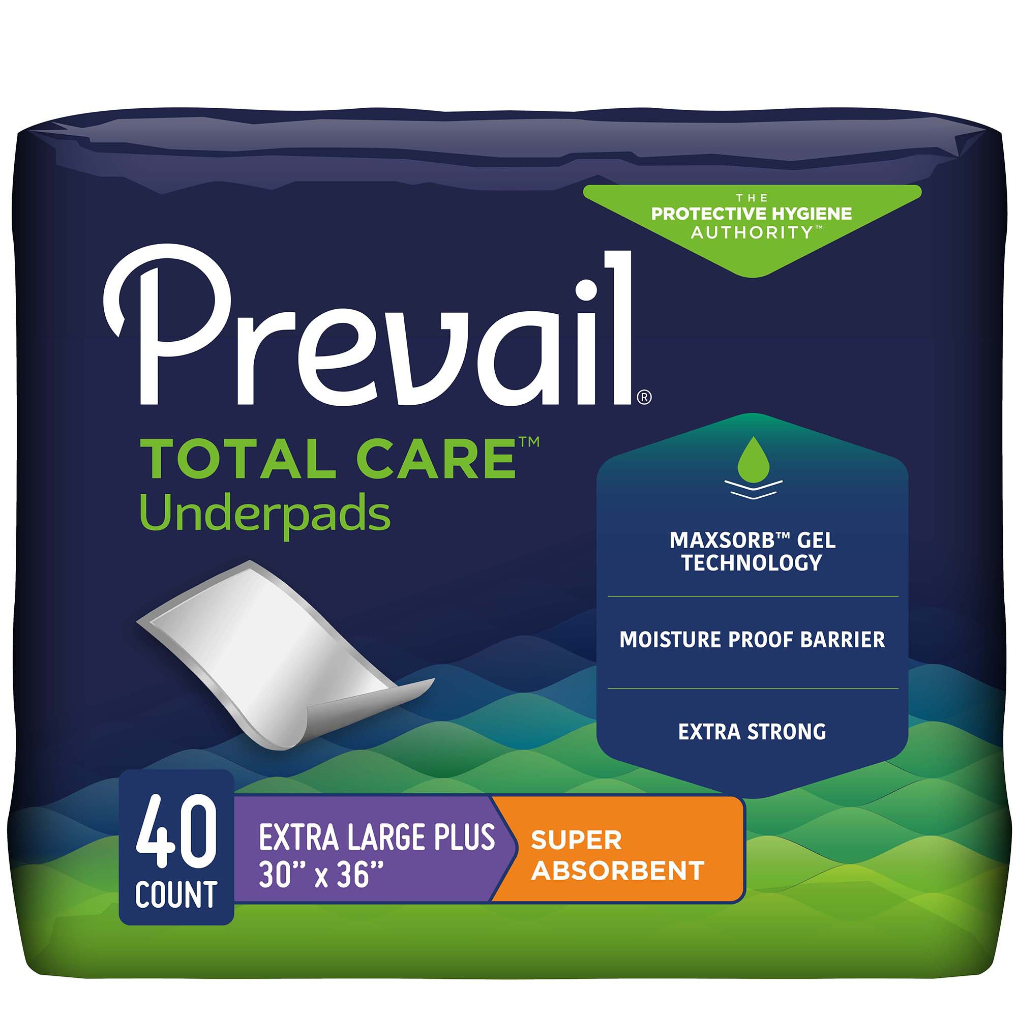 Prevail® Total Care™ Super Absorbent Polymer Underpad, 30 x 36 Inch - Image 2