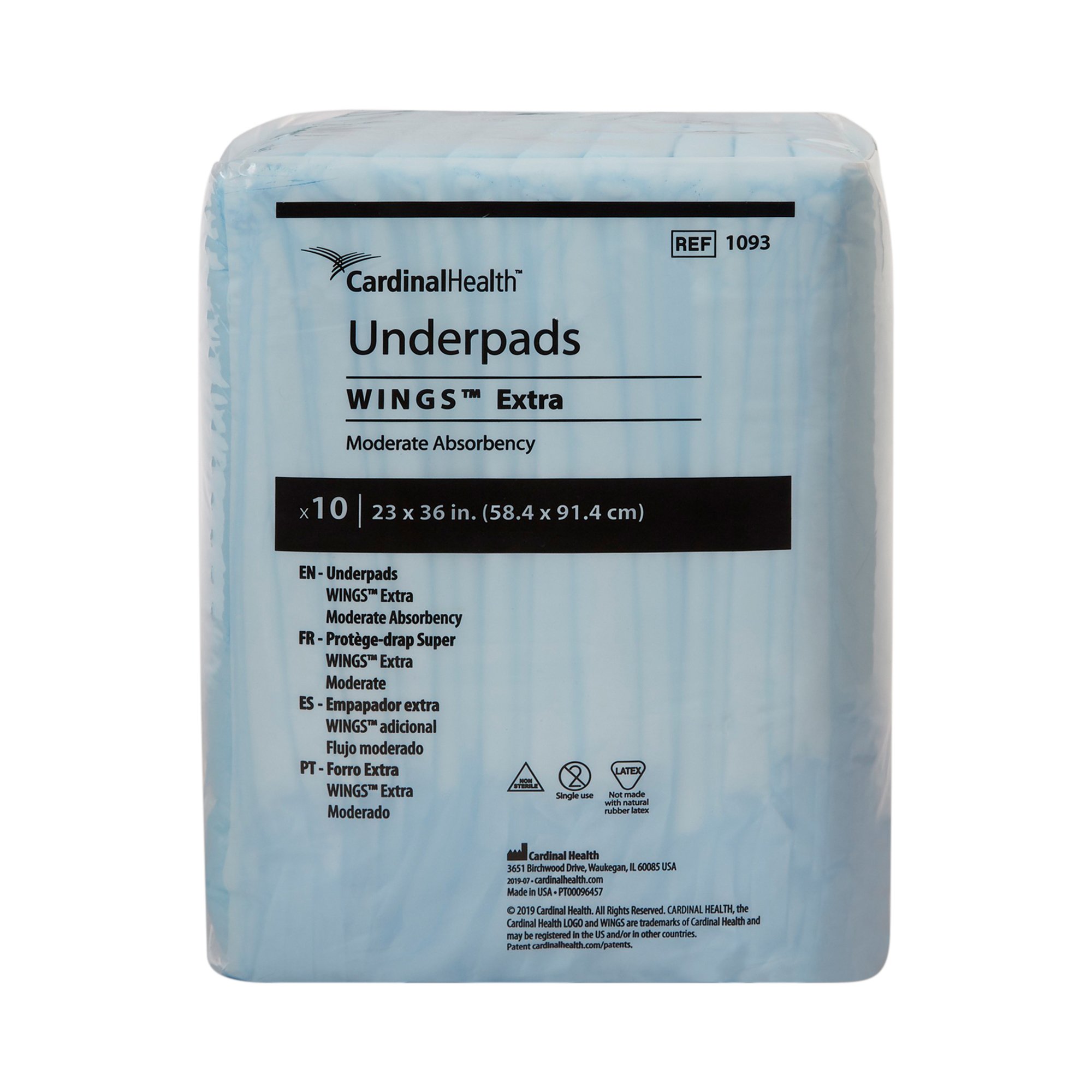 Simplicity Extra Underpad, Disposable, 23 x 36 Inch, Moderate Absorbency, Blue - Image 2
