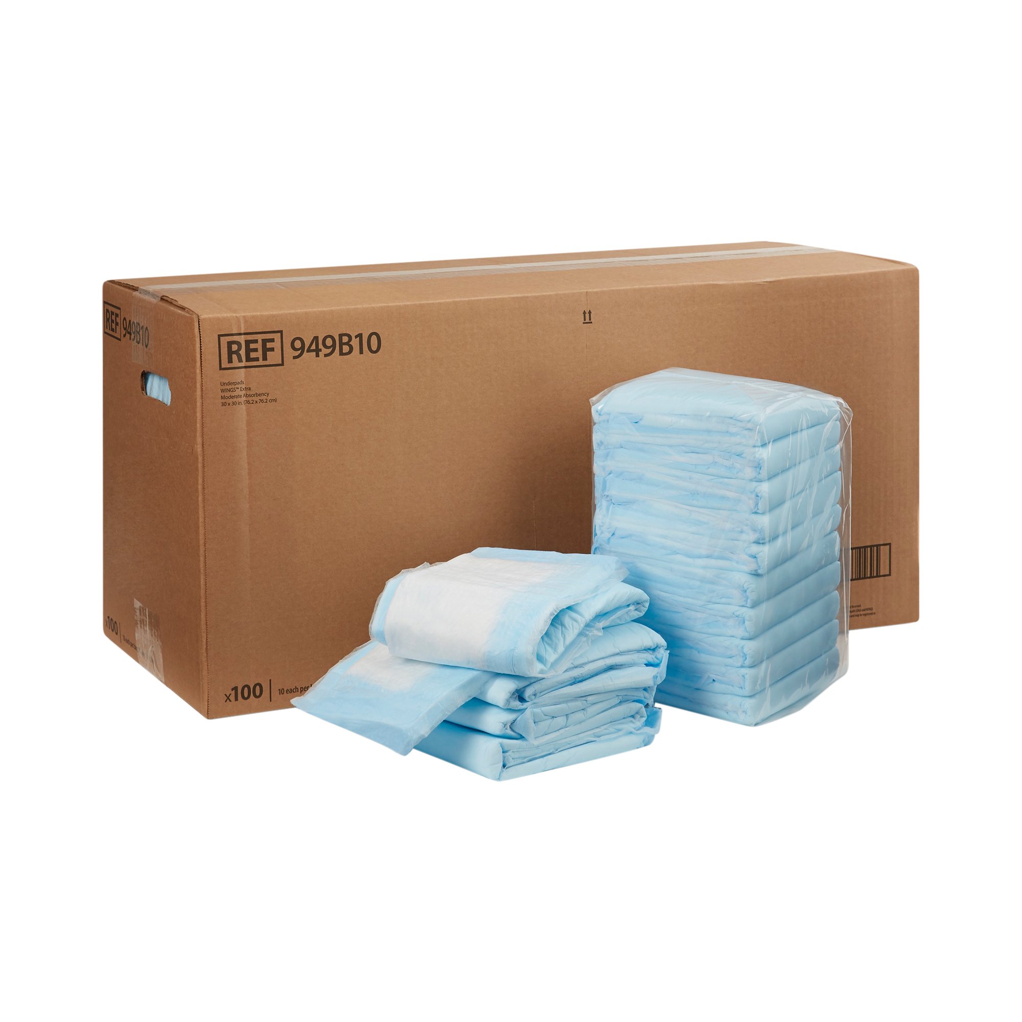 Simplicity Extra Underpad, Disposable, 30 x 30 Inch, Moderate Absorbency, Blue - Image 3