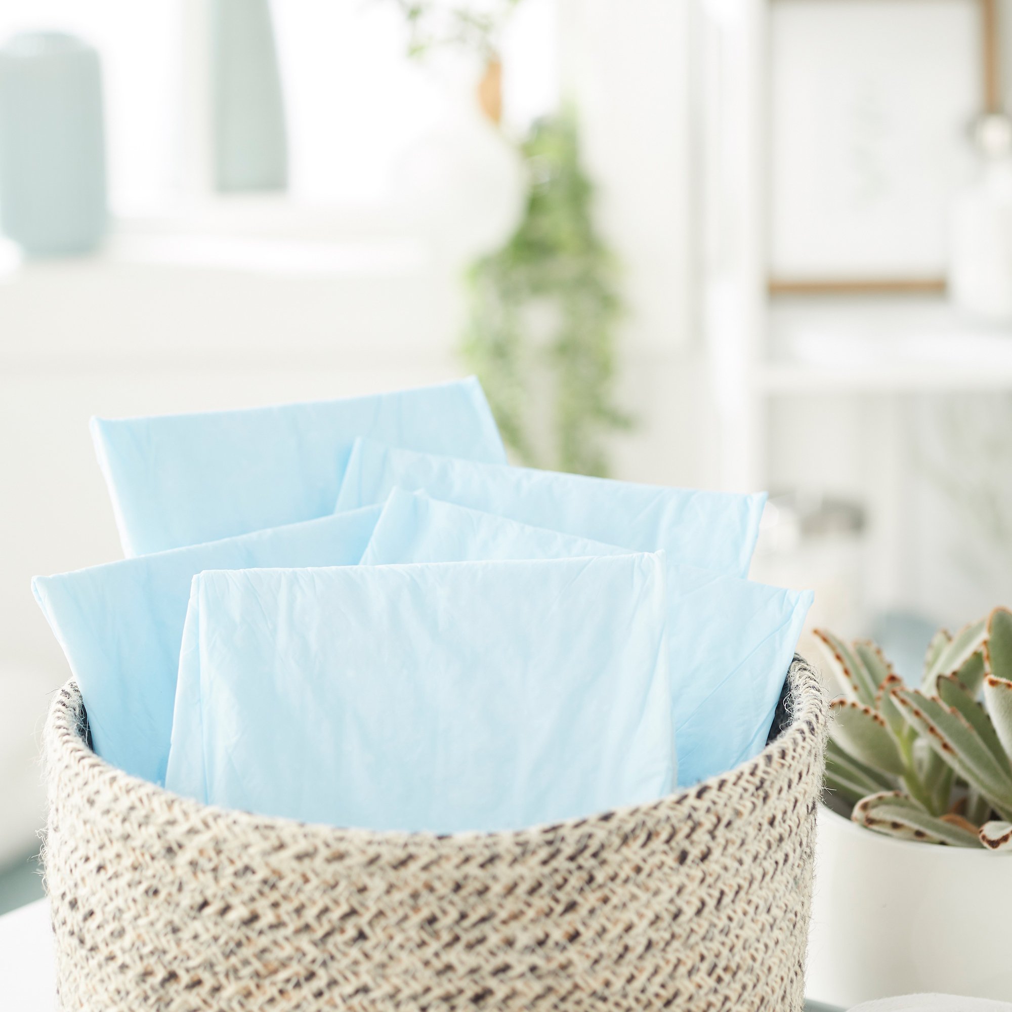 TENA Regular Underpads, Light Absorbency, Blue, Disposable, Latex-Free - Image 6