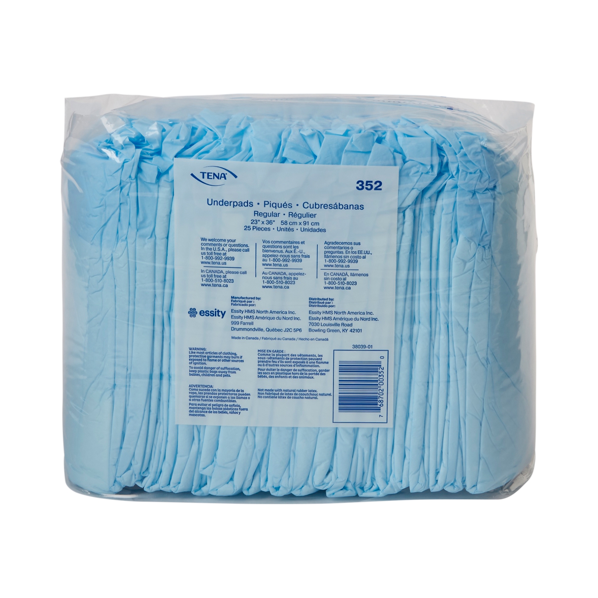Tena® Regular Underpads, Light Absorbency, Blue, Disposable, 23 x 36 Inch - Image 2