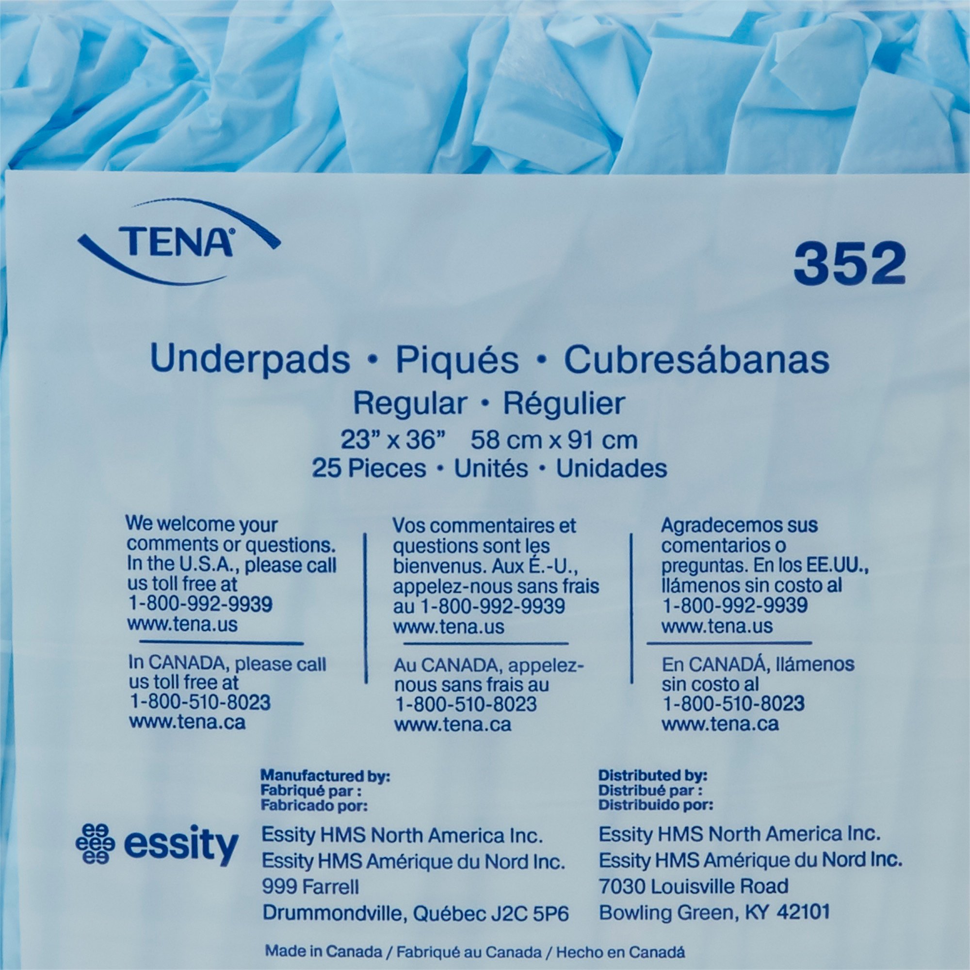 Tena® Regular Underpads, Light Absorbency, Blue, Disposable, 23 x 36 Inch - Image 4