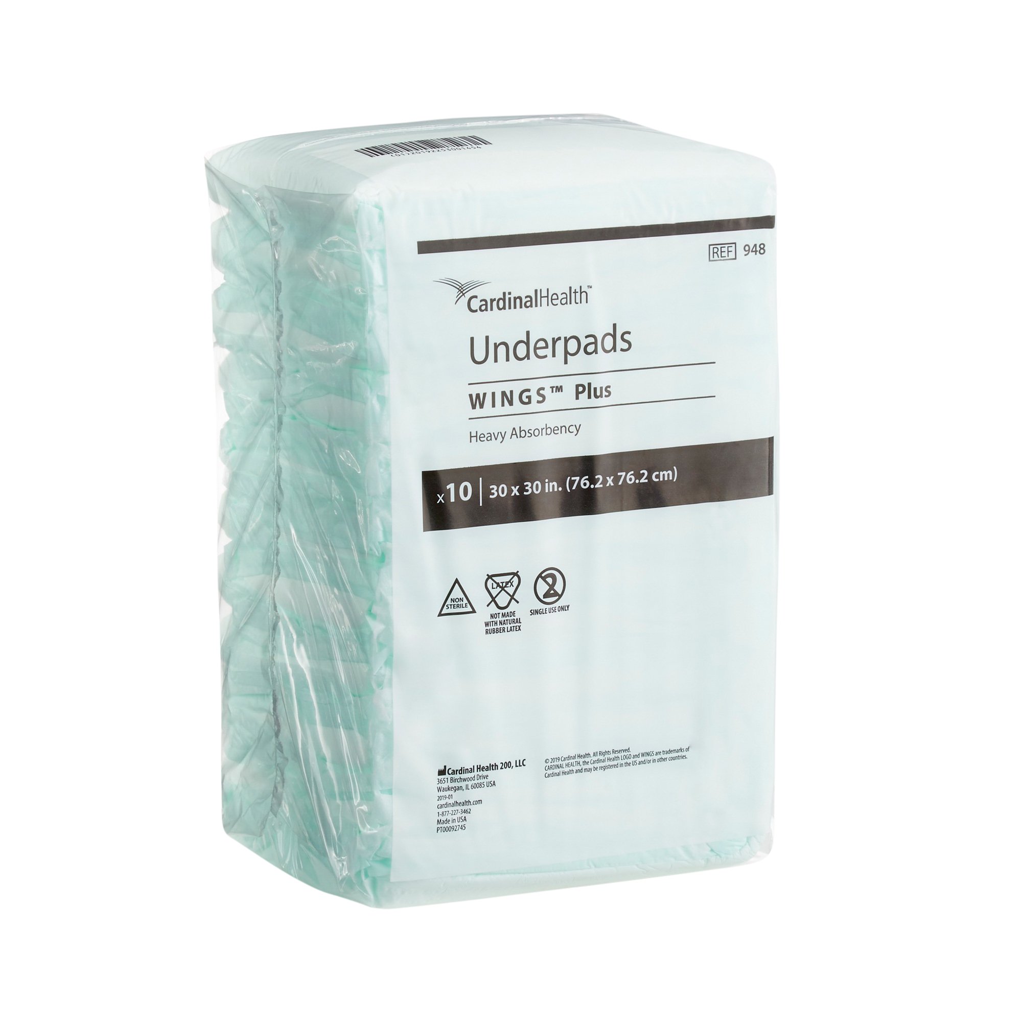 Wings Plus Underpads, Disposable, Heavy Absorbency, Beige, 30 X 30 Inch - Image 3