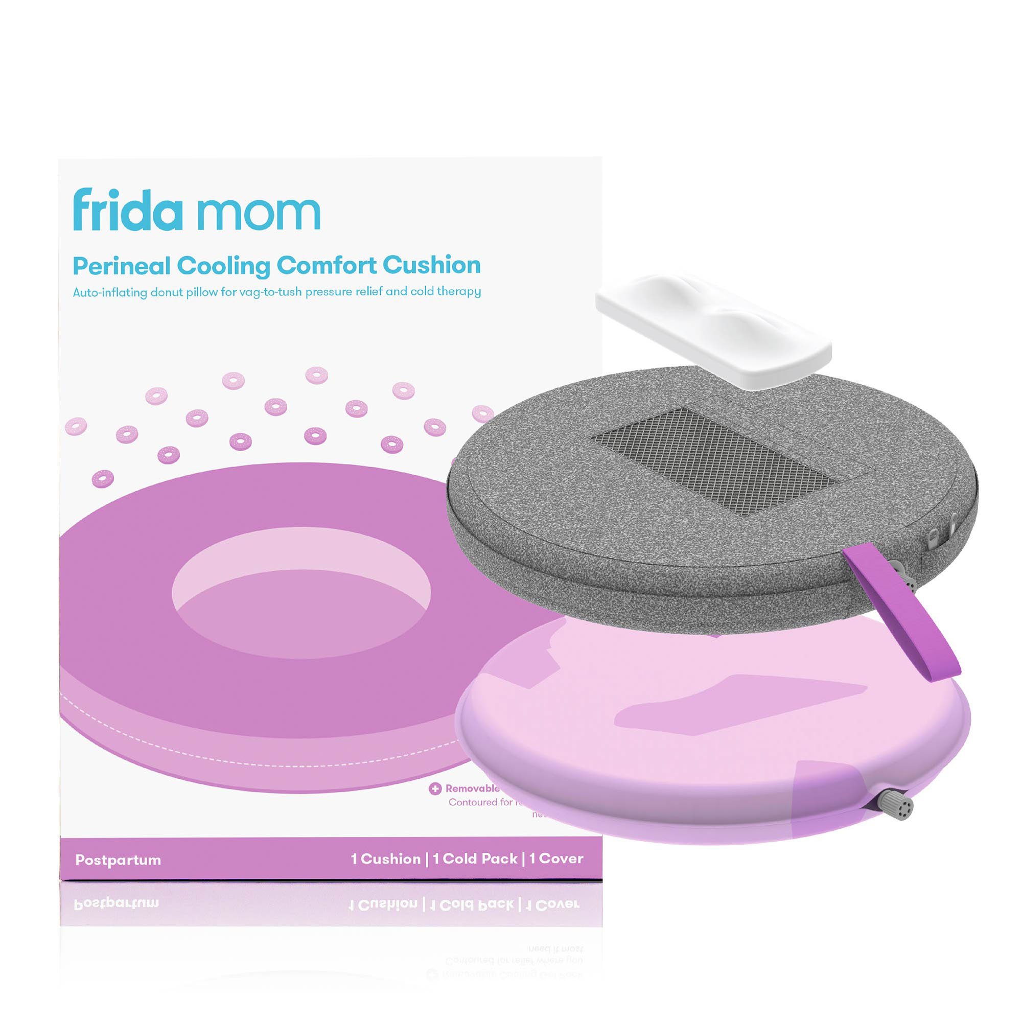 frida mom Perineal Cooling Comfort Cushion, Auto-Inflating Doughnut Pillow
