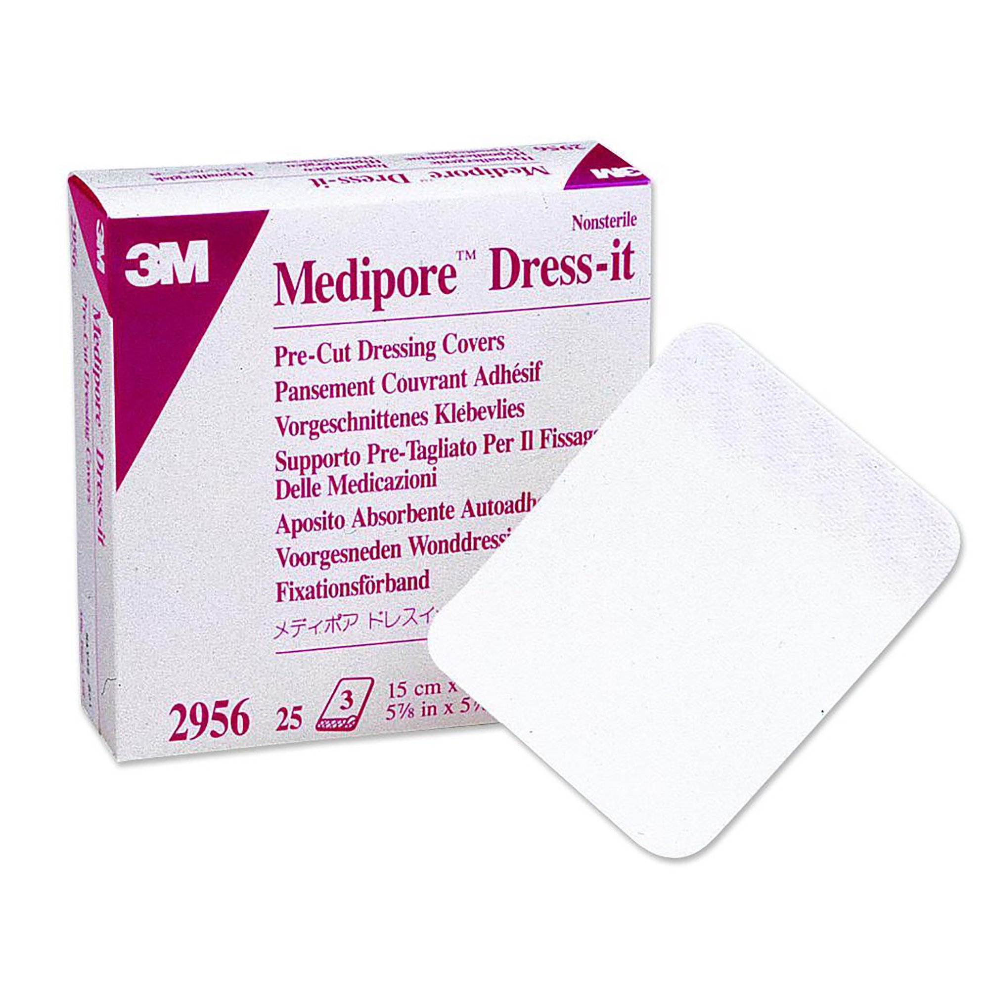 3M™ Medipore Cloth Dressing Retention Tape, 5-7/8 x 5-7/8 Inch, White - Image 2