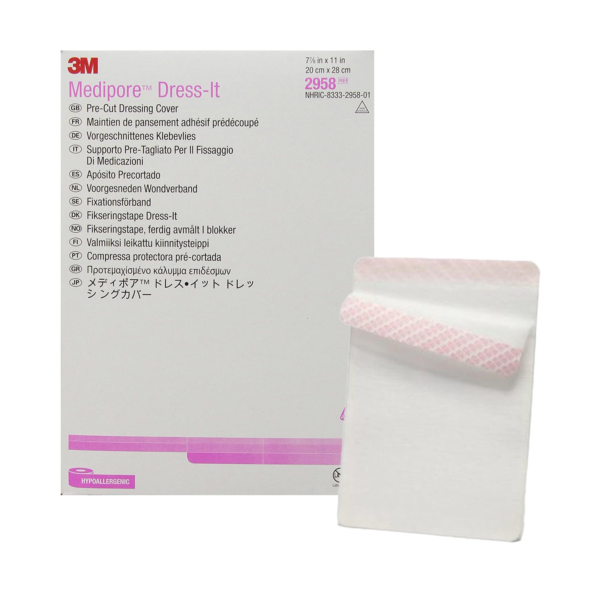 3M™ Medipore™ Cloth Dressing Retention Tape, 7-7/8 x 11 Inch, White - Image 2