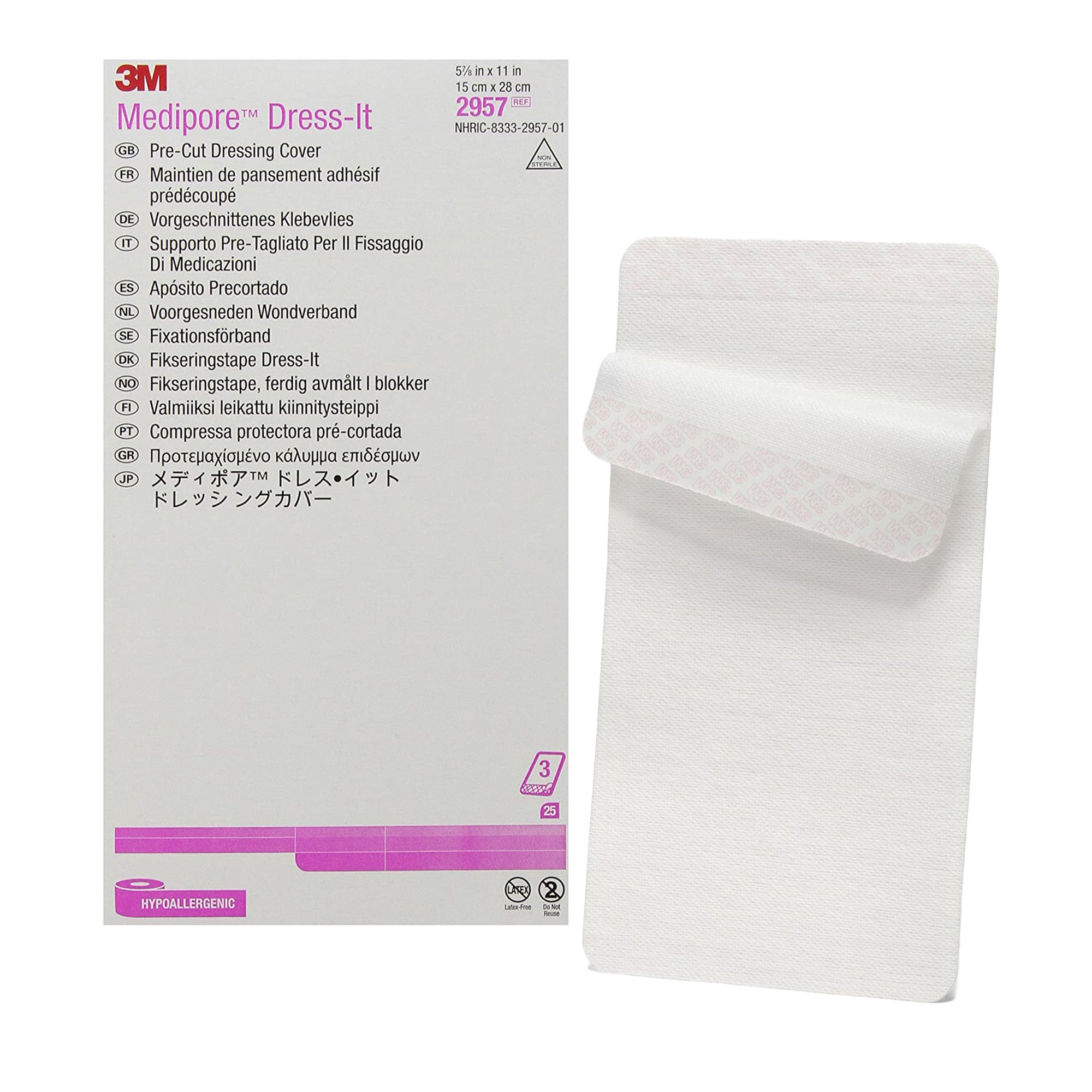 3M™ Medipore™ Dress-It Dressing Retention Tape with Liner, 5-7/8 x 11 Inch - Image 2