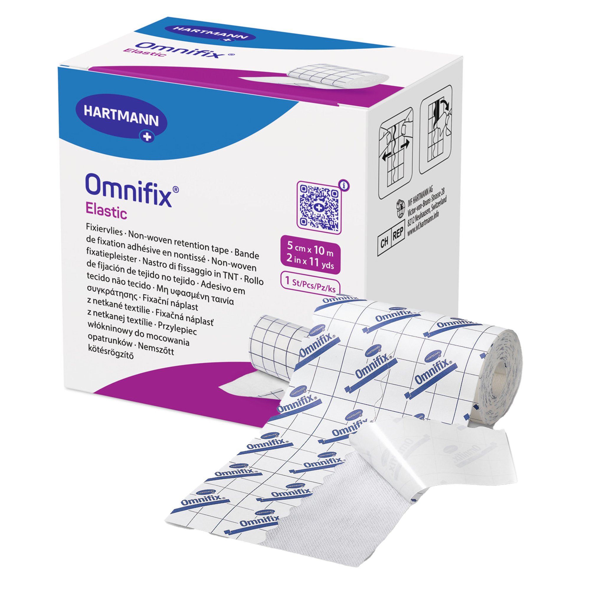 Omnifix® Elastic Dressing Retention Tape with Liner, 2 Inch x 10 Yard, White - Image 2