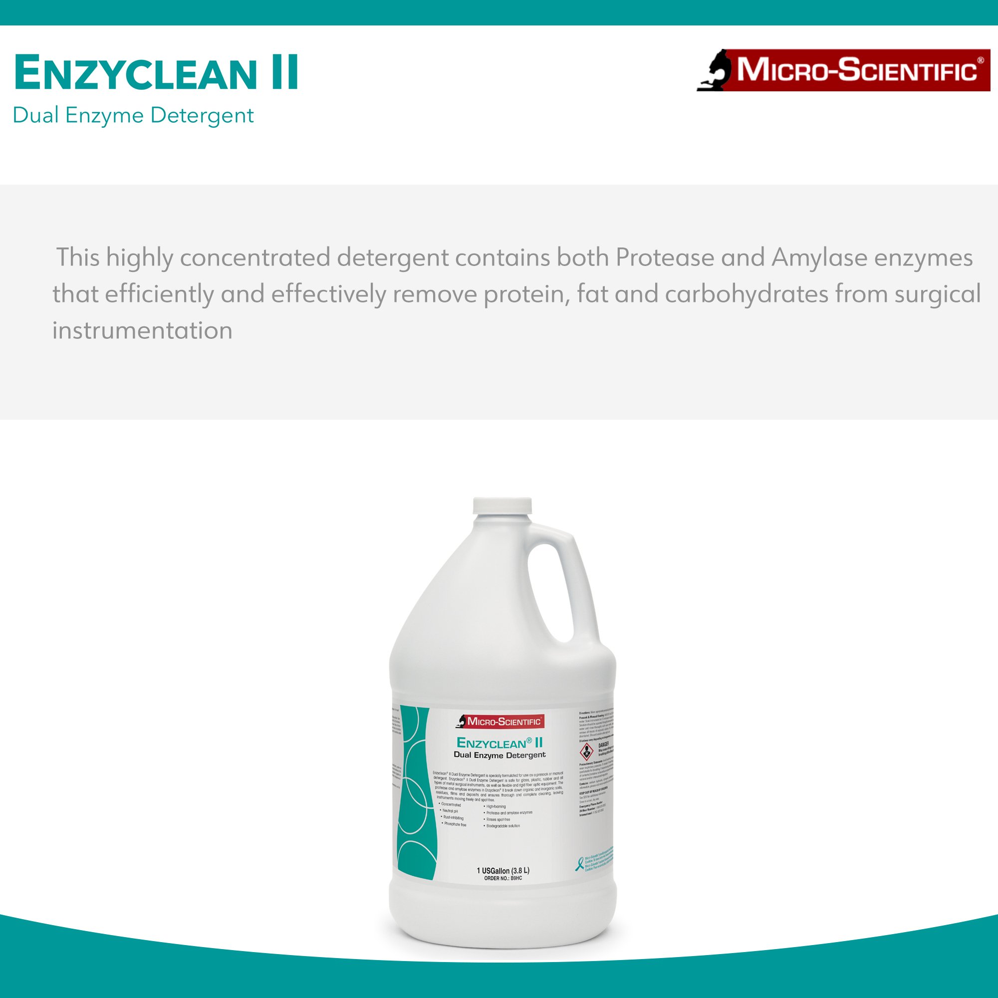 Enzyclean® II Dual Enzymatic Instrument Detergent / Presoak - Image 2