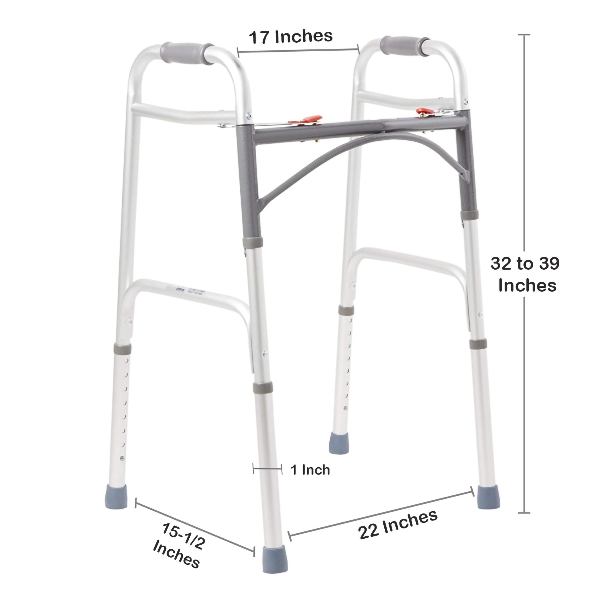 McKesson Adult Aluminum Folding Walker - Image 3